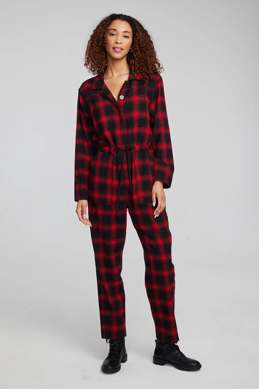 Lexi Sunset Plaid Jumpsuit