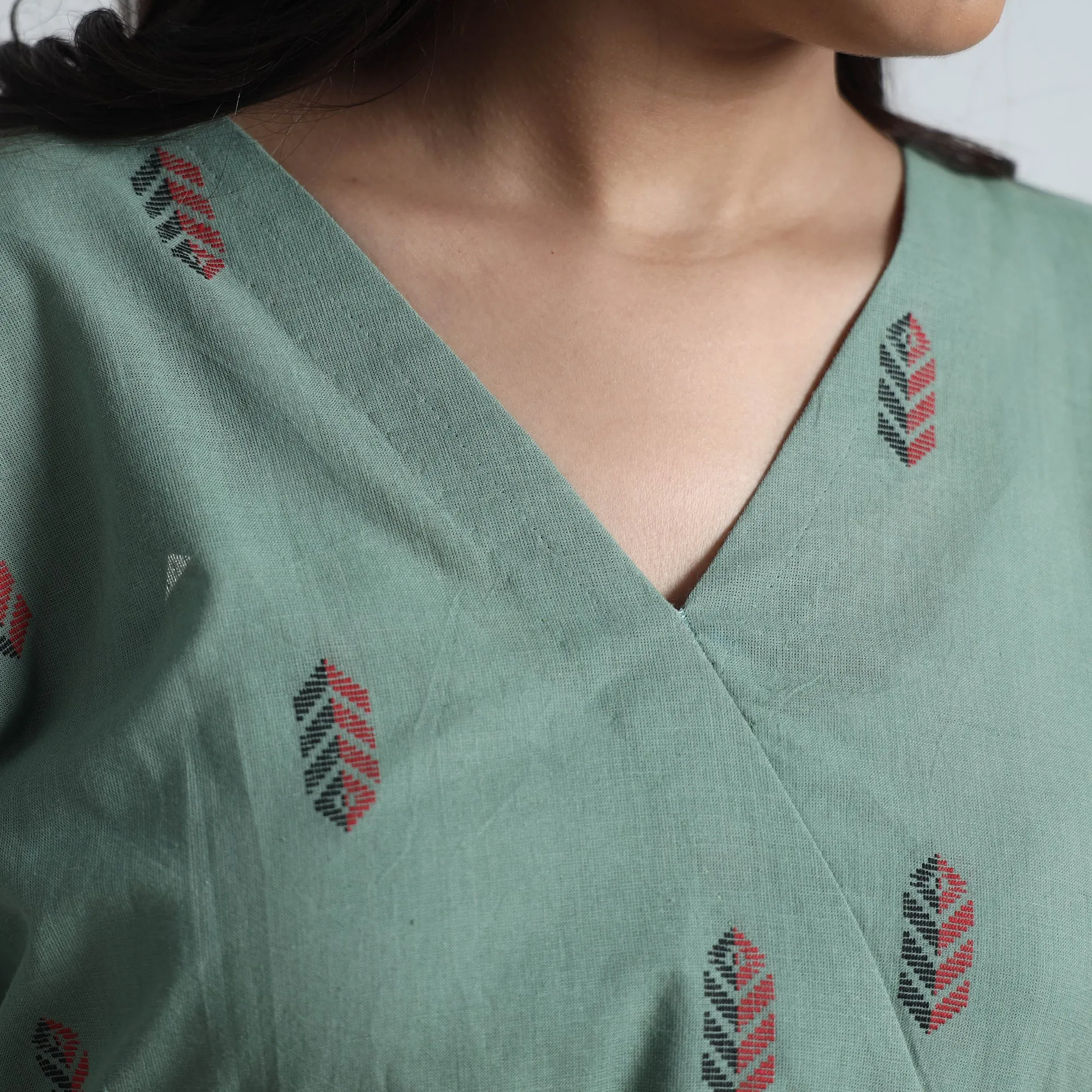 Light Green - Exquisite Jacquard Cotton Dress