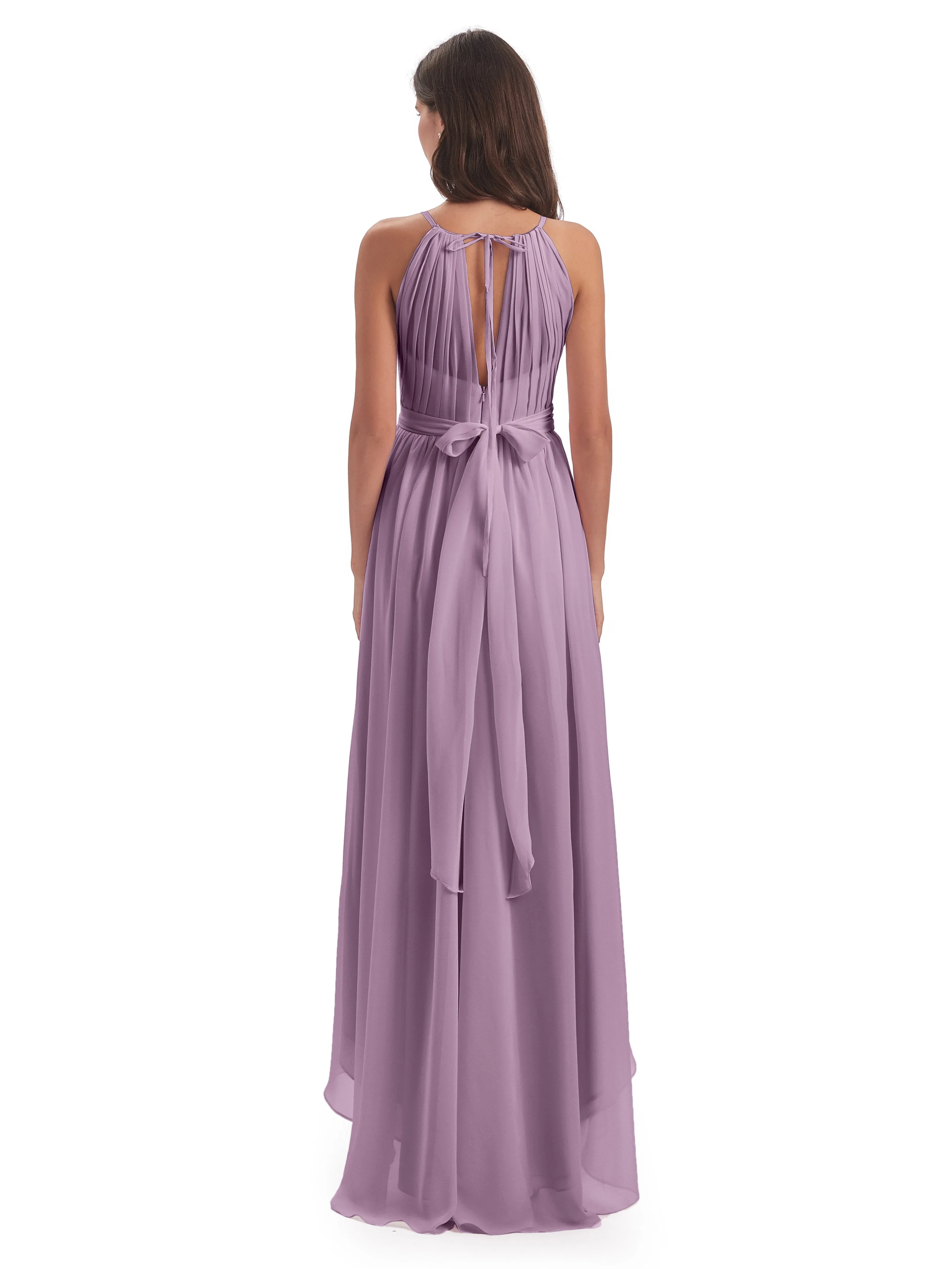 Lilly Dreamy Halter High-Low Chiffon Bridesmaid Dresses