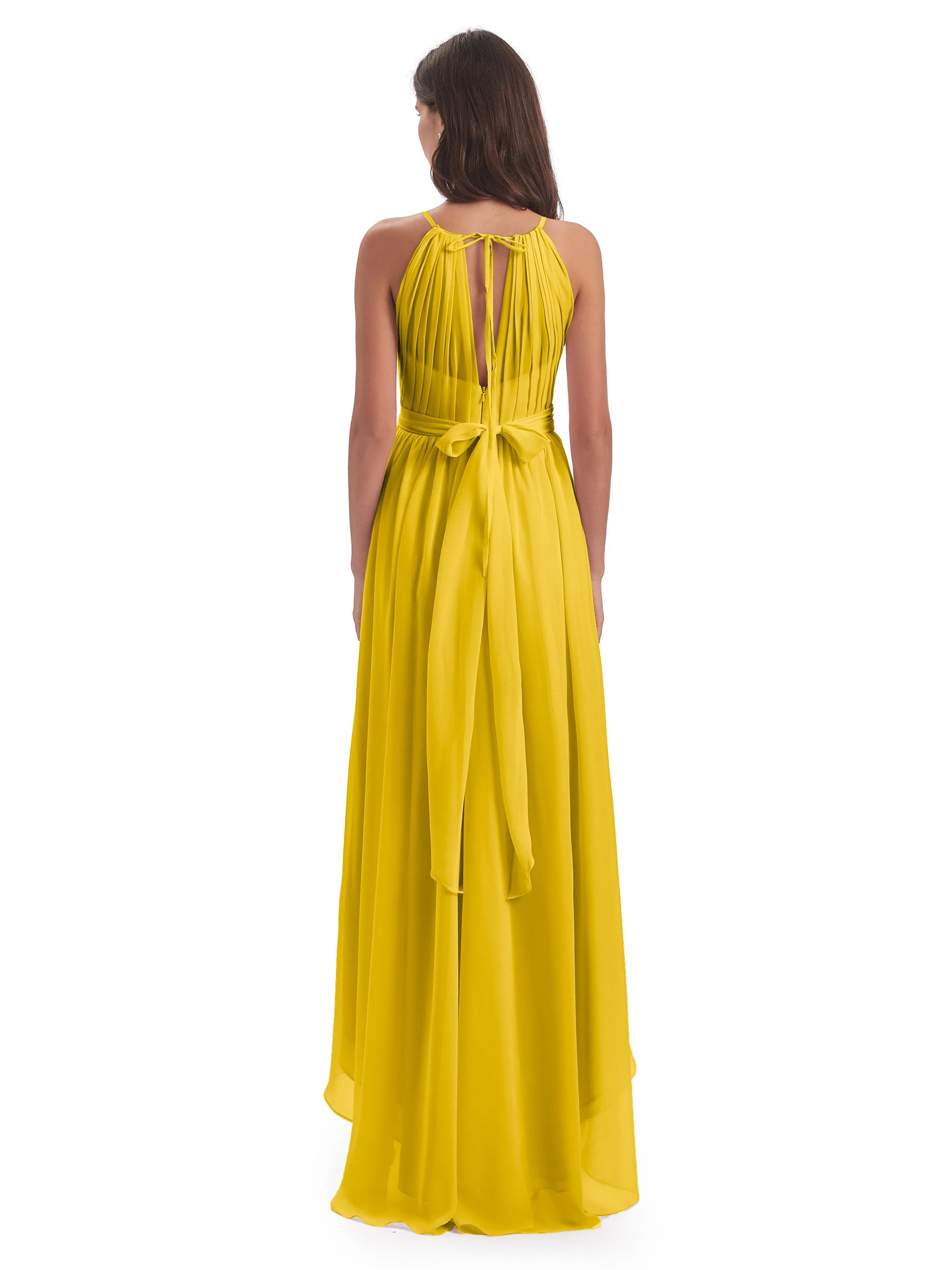 Lilly Dreamy Halter High-Low Chiffon Bridesmaid Dresses