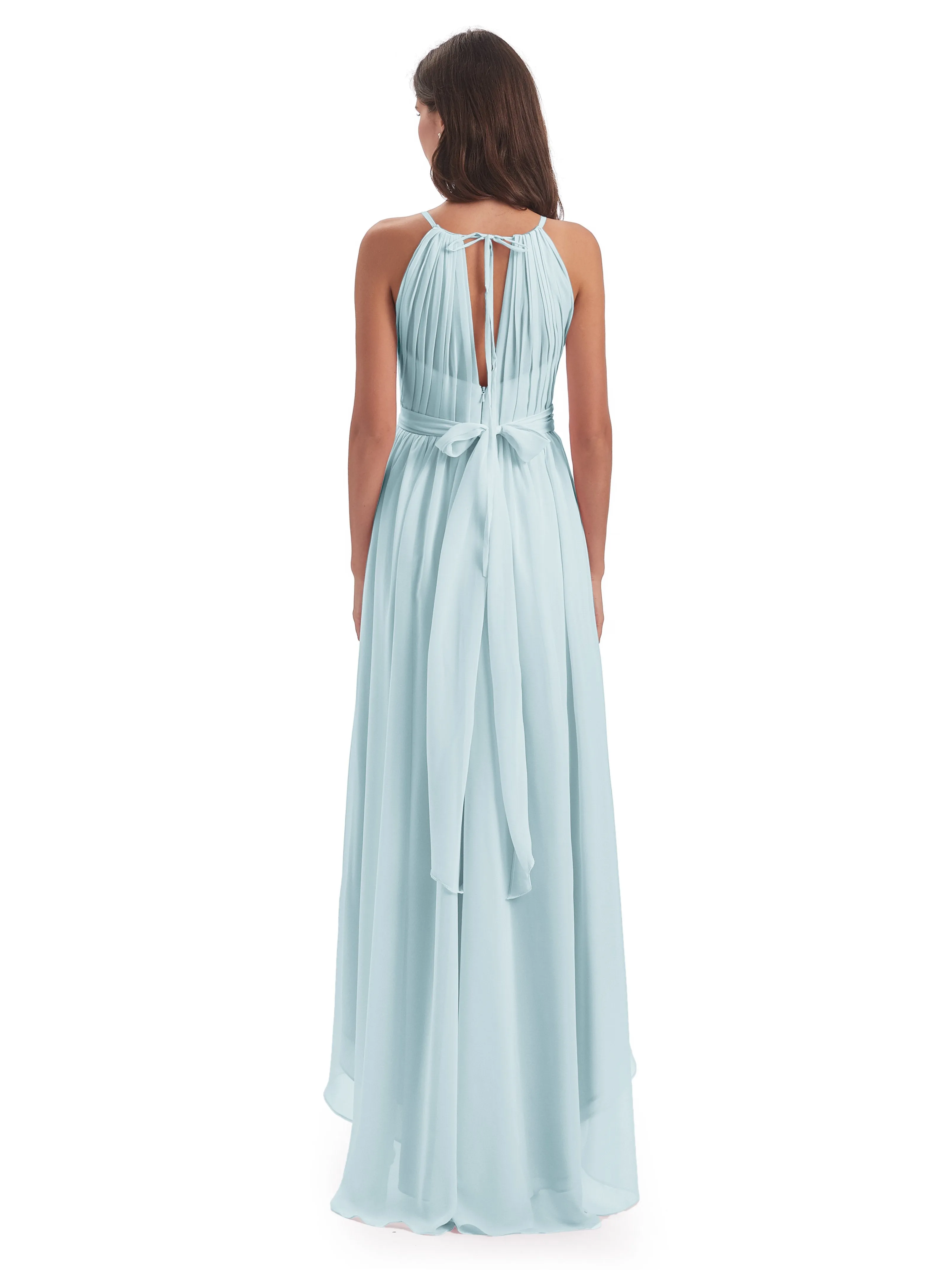 Lilly Dreamy Halter High-Low Chiffon Bridesmaid Dresses