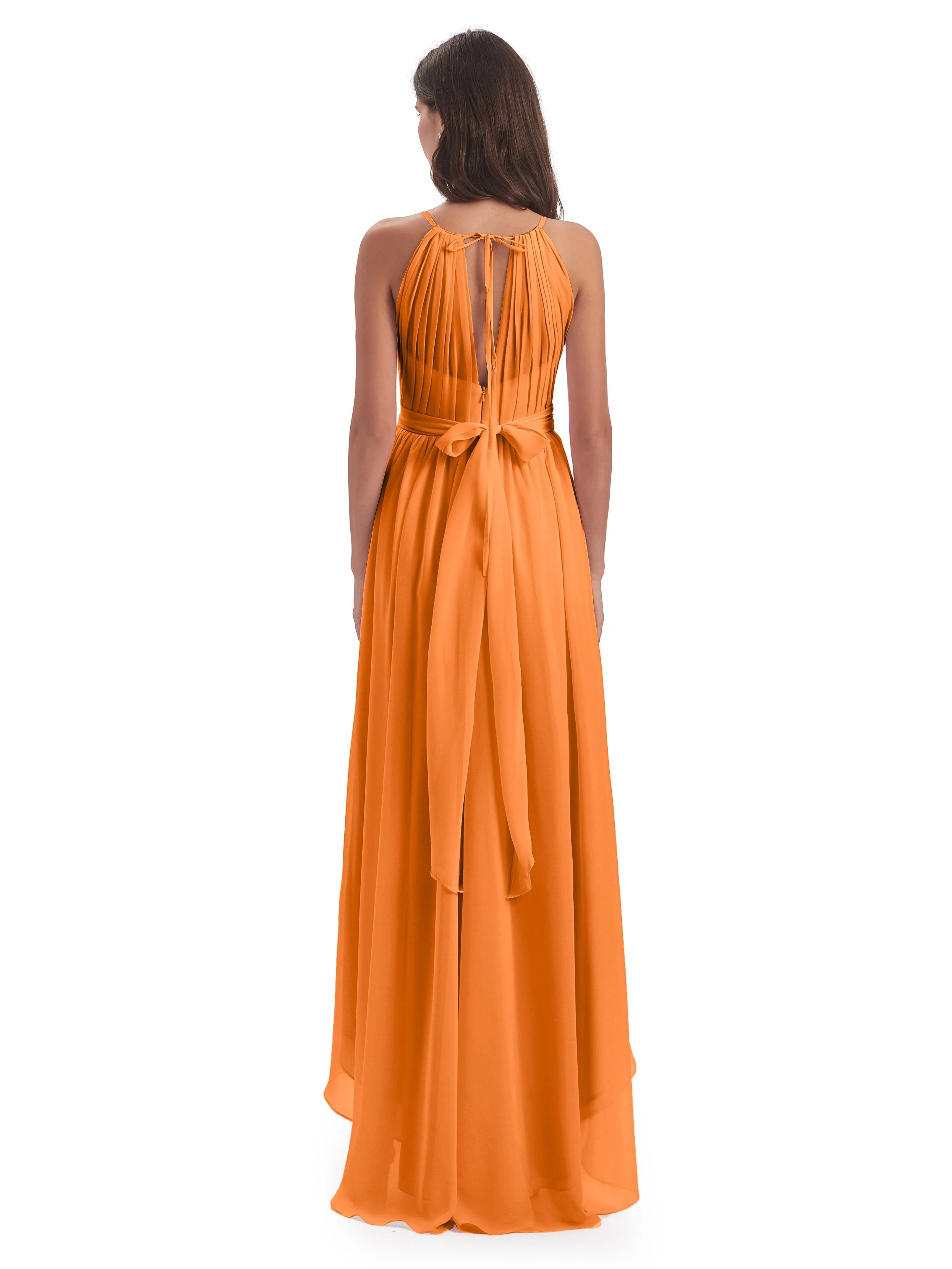 Lilly Dreamy Halter High-Low Chiffon Bridesmaid Dresses