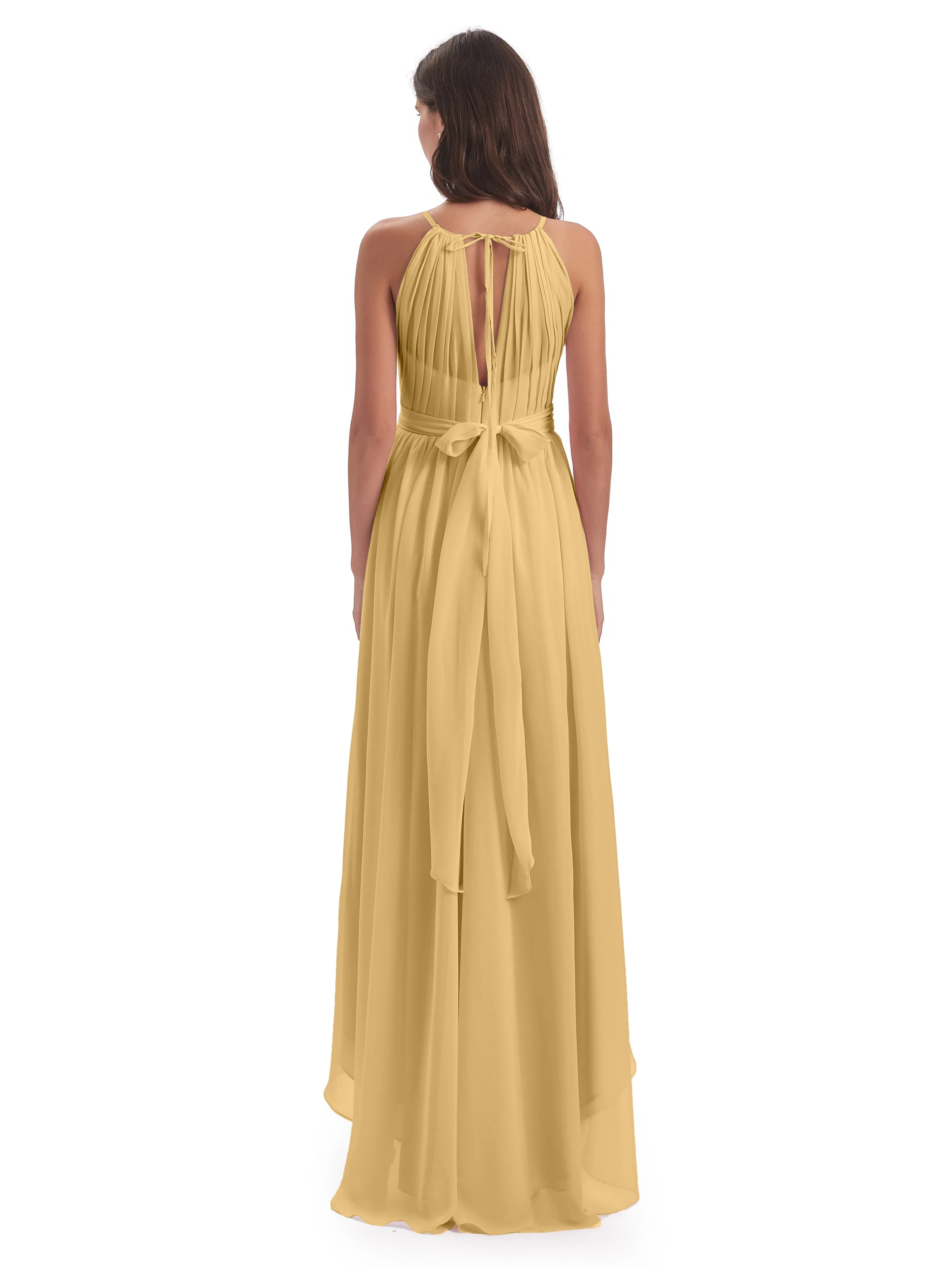 Lilly Dreamy Halter High-Low Chiffon Bridesmaid Dresses