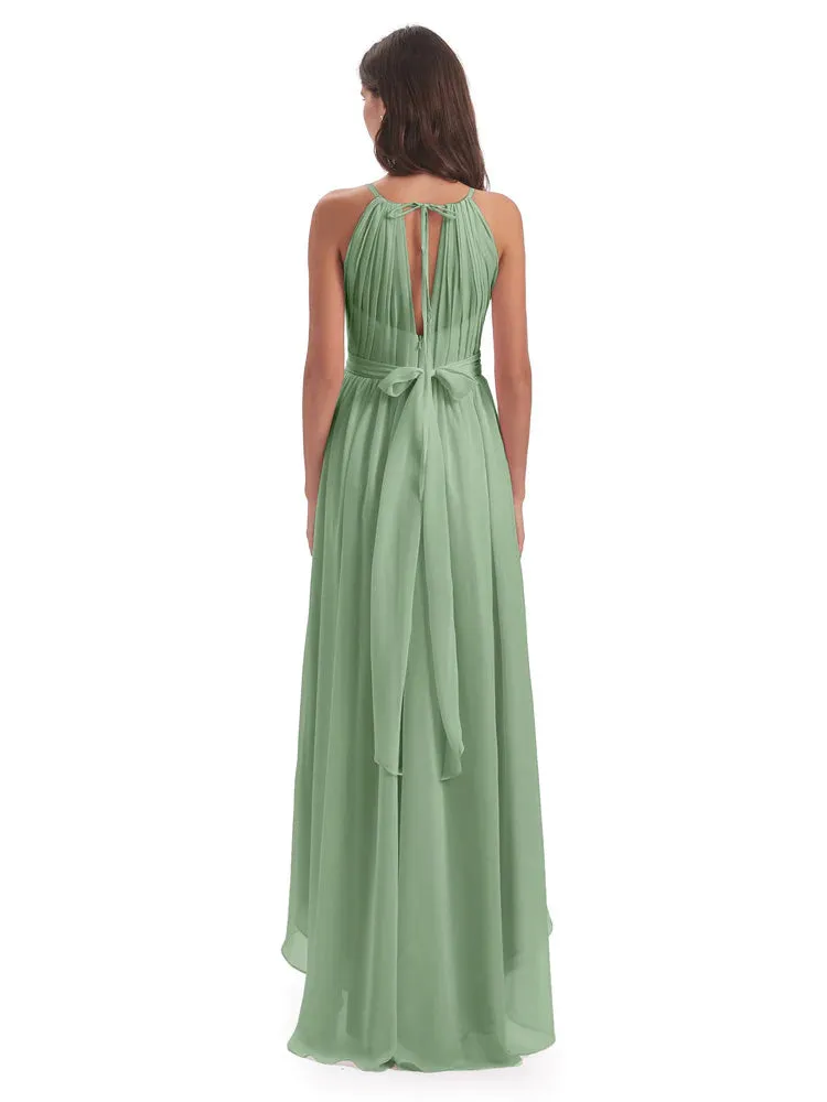 Lilly Dreamy Halter High-Low Chiffon Bridesmaid Dresses