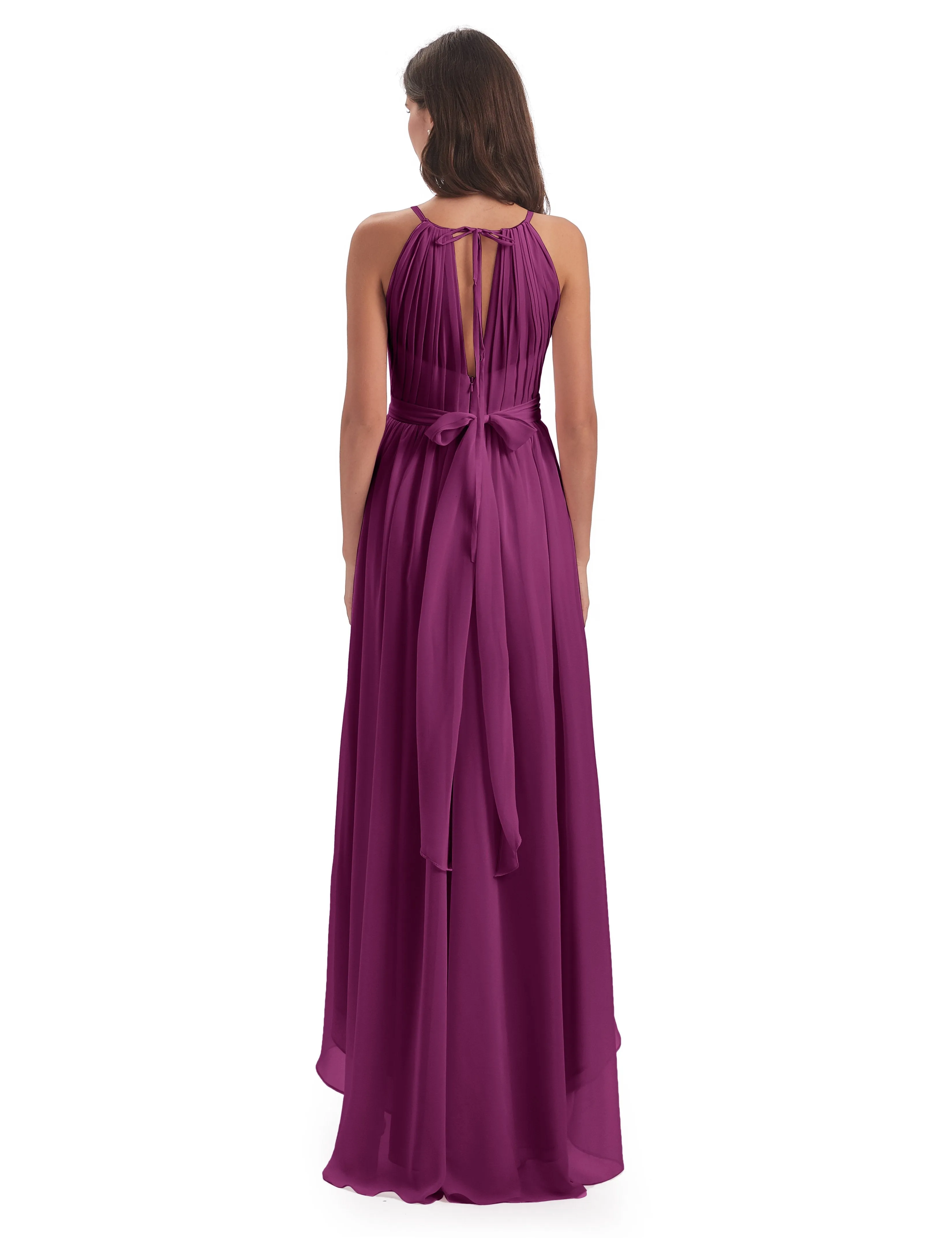 Lilly Dreamy Halter High-Low Chiffon Bridesmaid Dresses