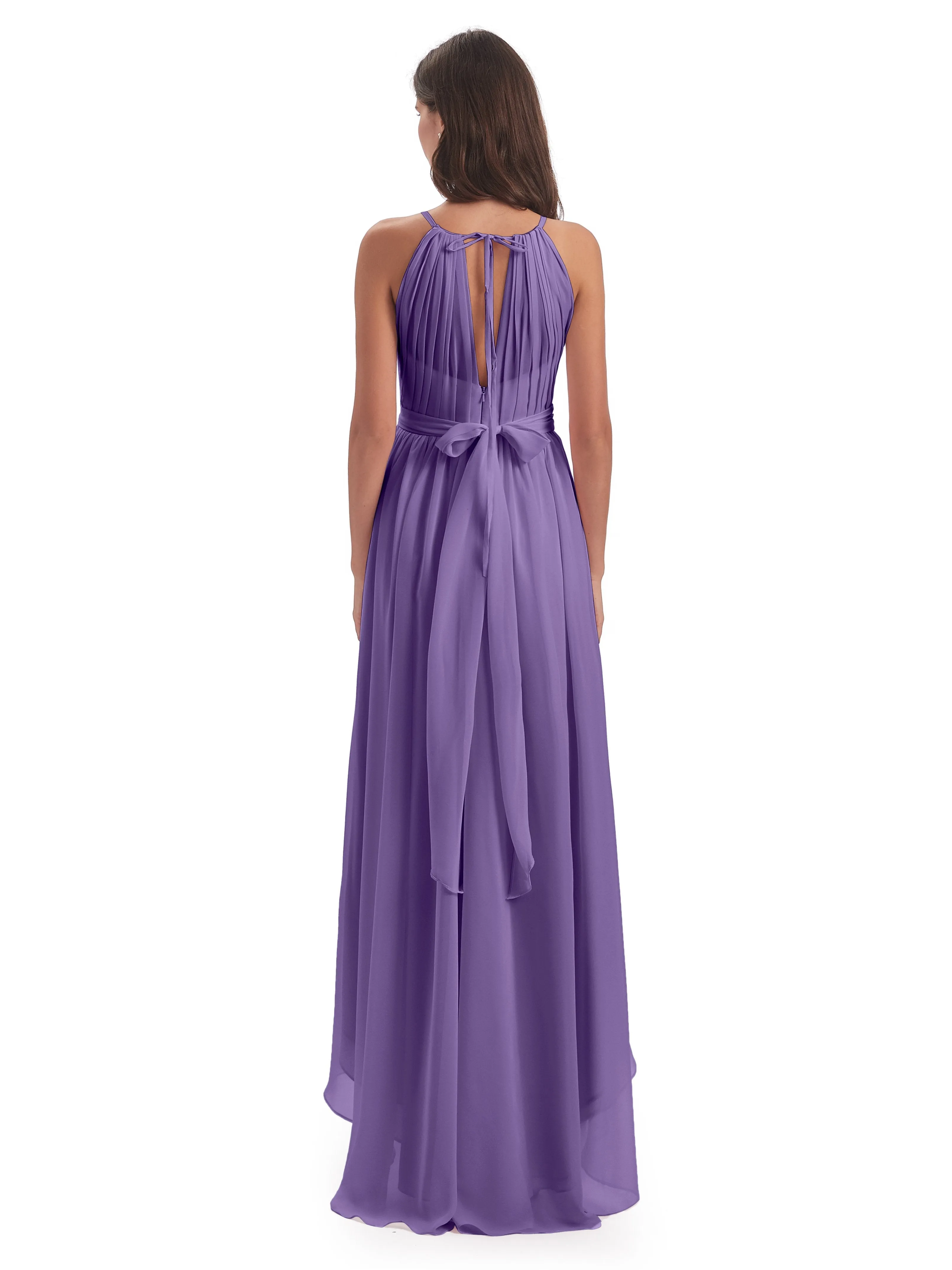 Lilly Dreamy Halter High-Low Chiffon Bridesmaid Dresses