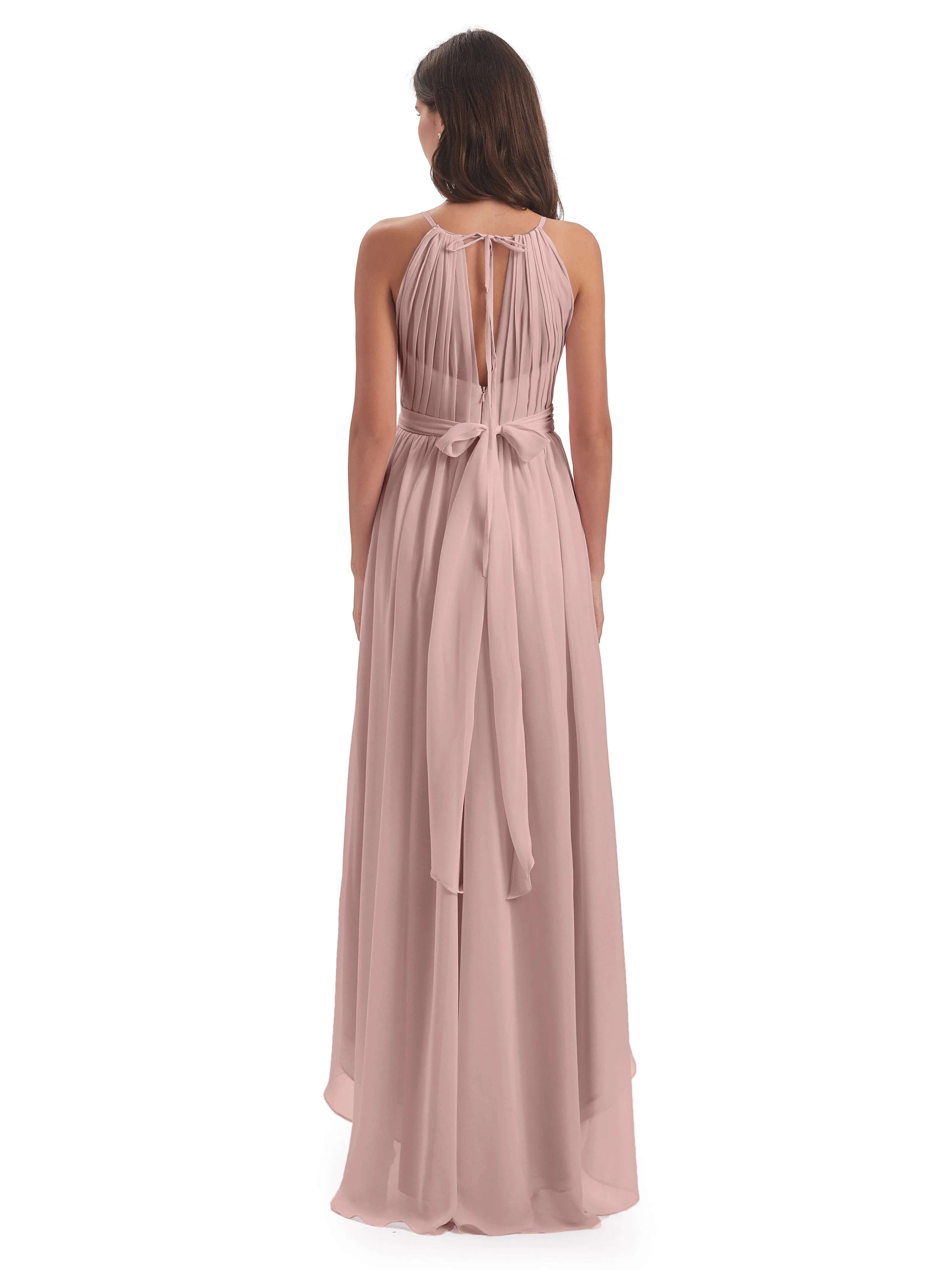 Lilly Dreamy Halter High-Low Chiffon Bridesmaid Dresses