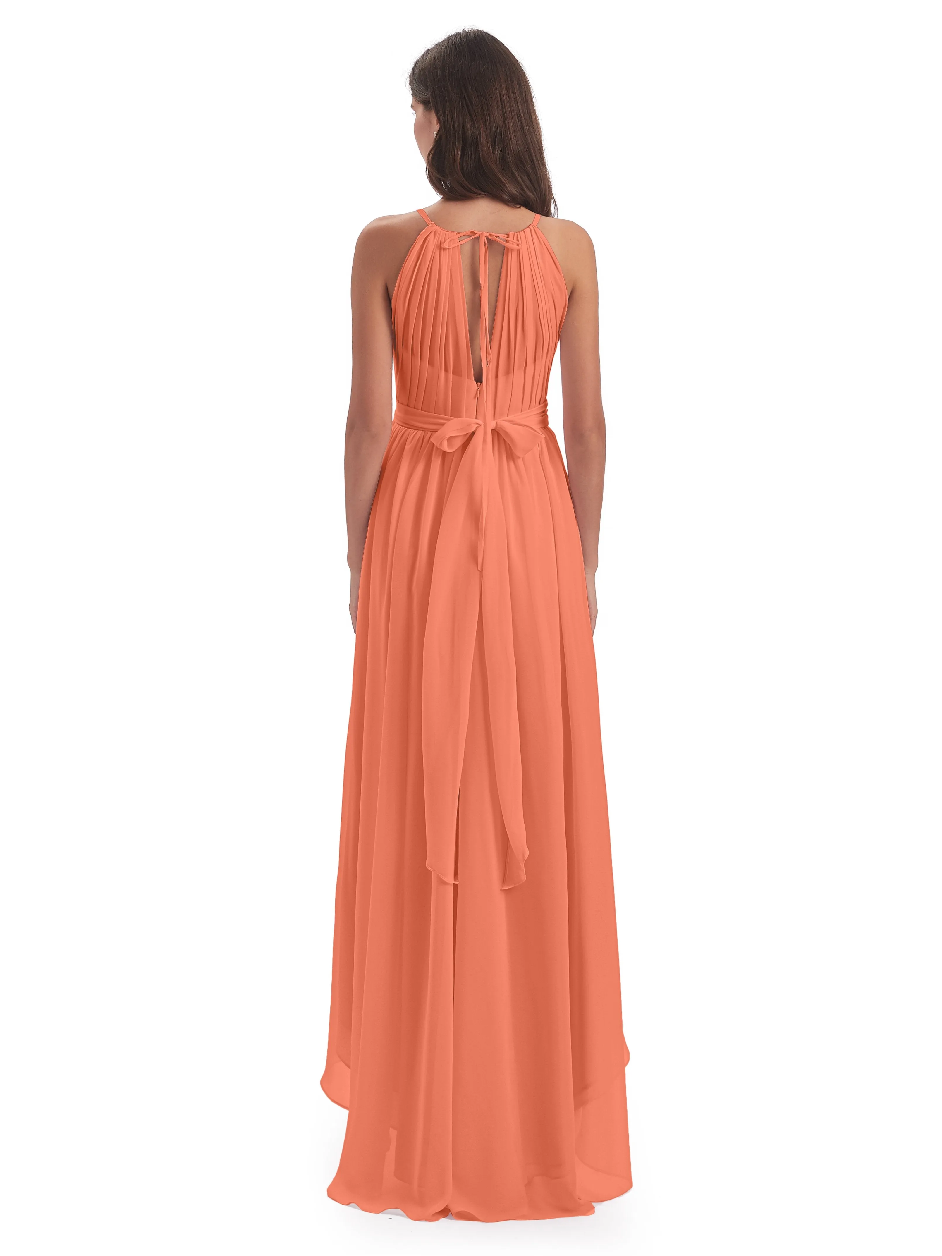 Lilly Dreamy Halter High-Low Chiffon Bridesmaid Dresses