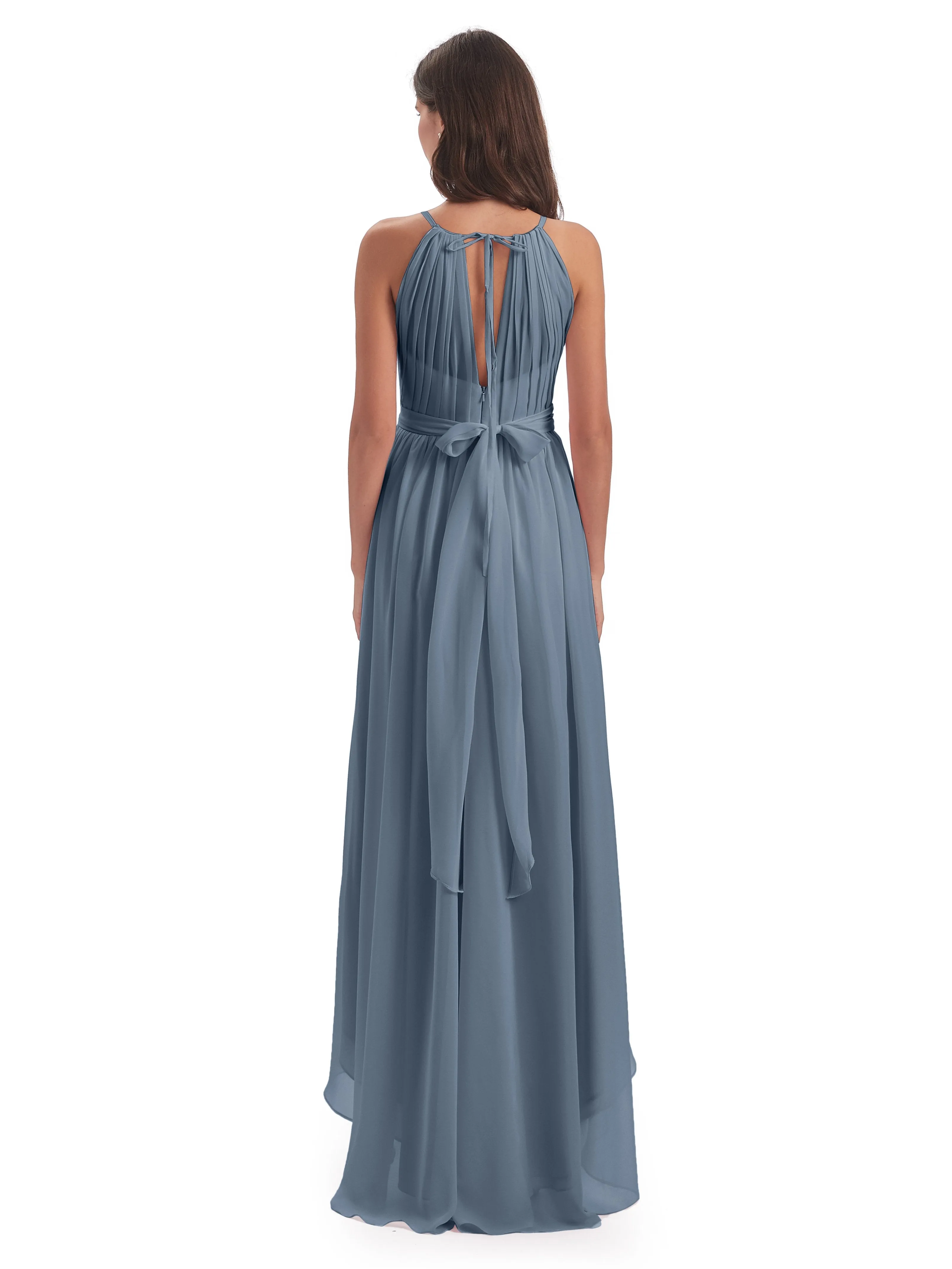 Lilly Dreamy Halter High-Low Chiffon Bridesmaid Dresses