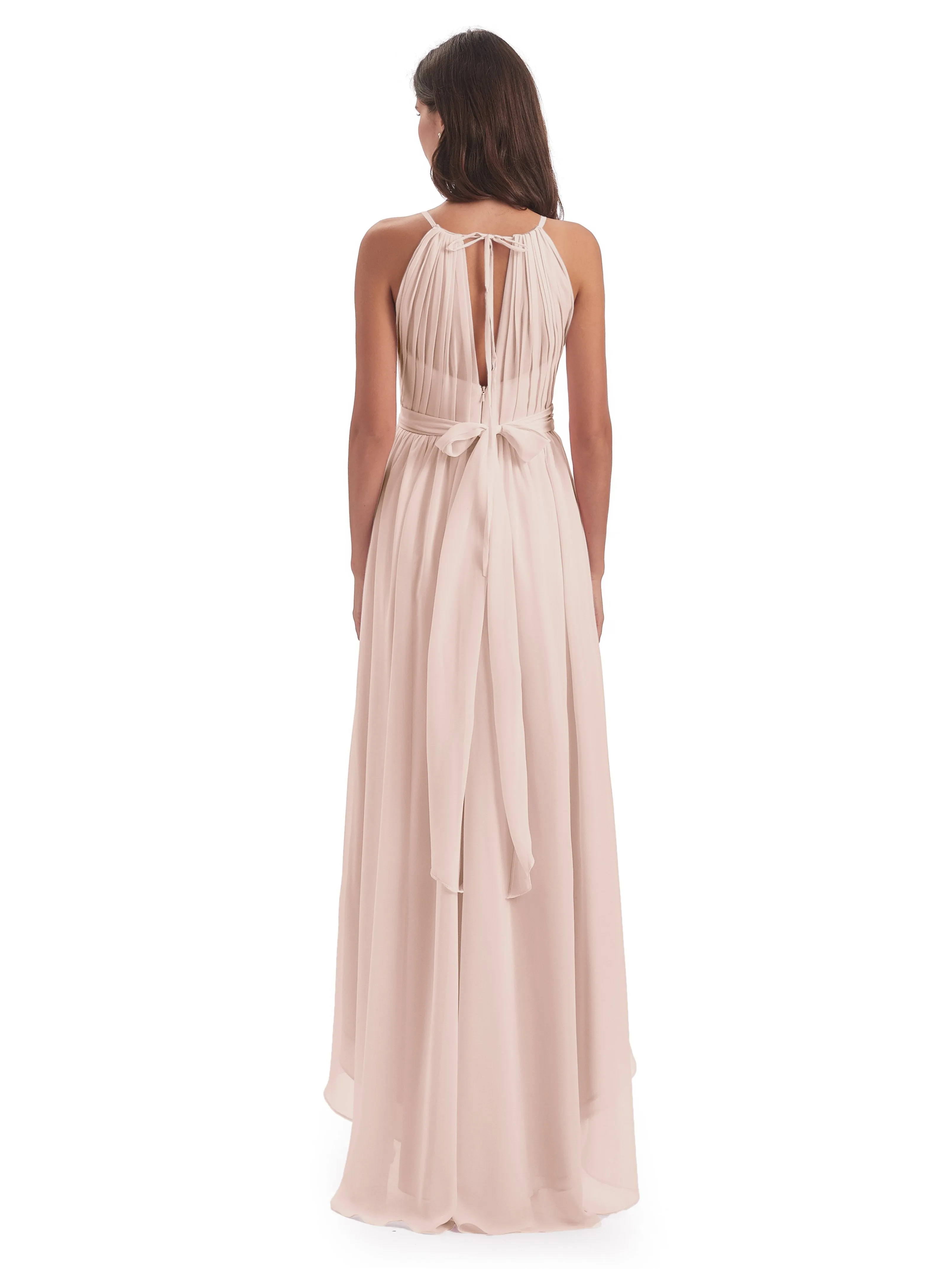 Lilly Dreamy Halter High-Low Chiffon Bridesmaid Dresses