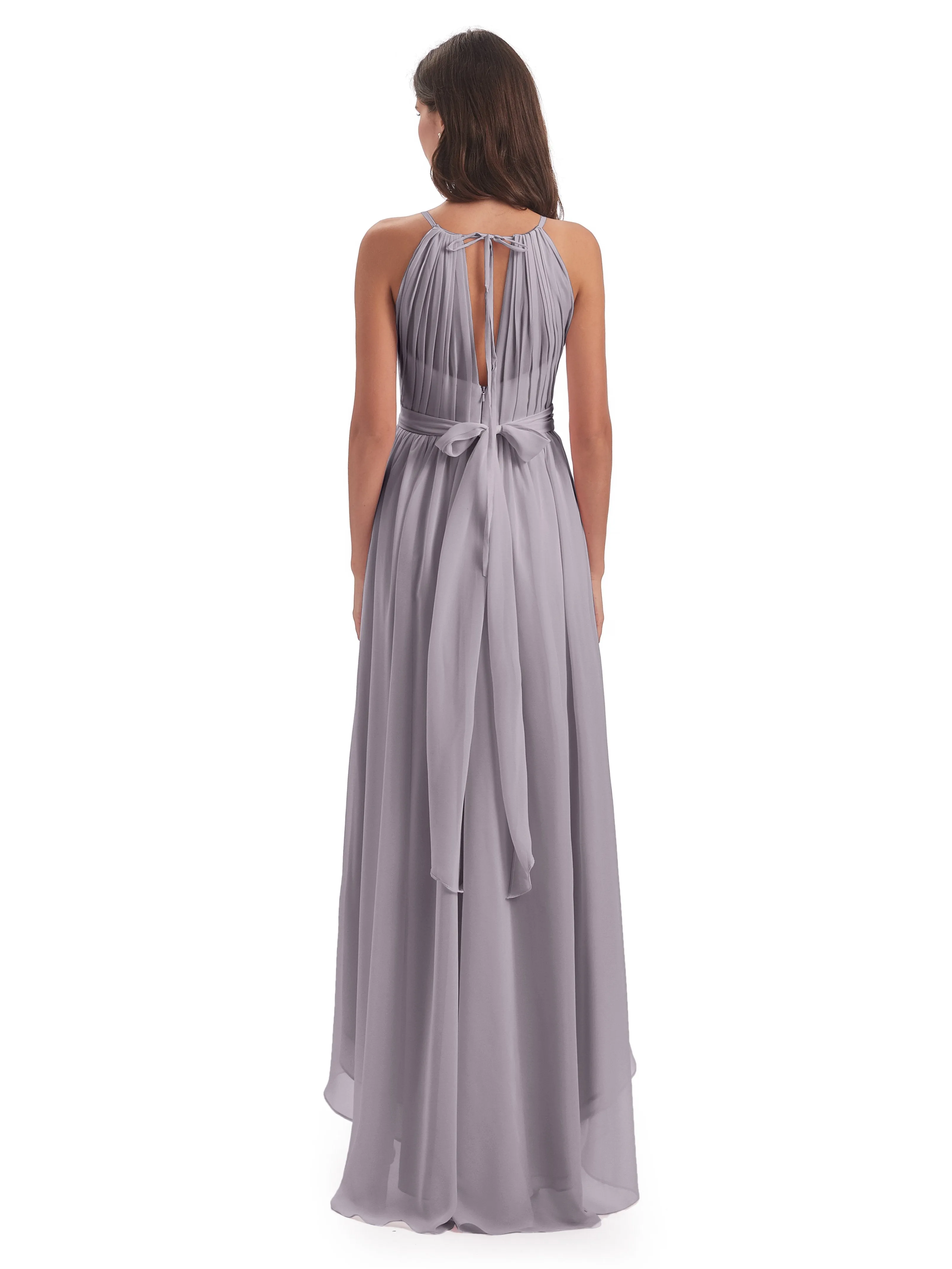 Lilly Dreamy Halter High-Low Chiffon Bridesmaid Dresses