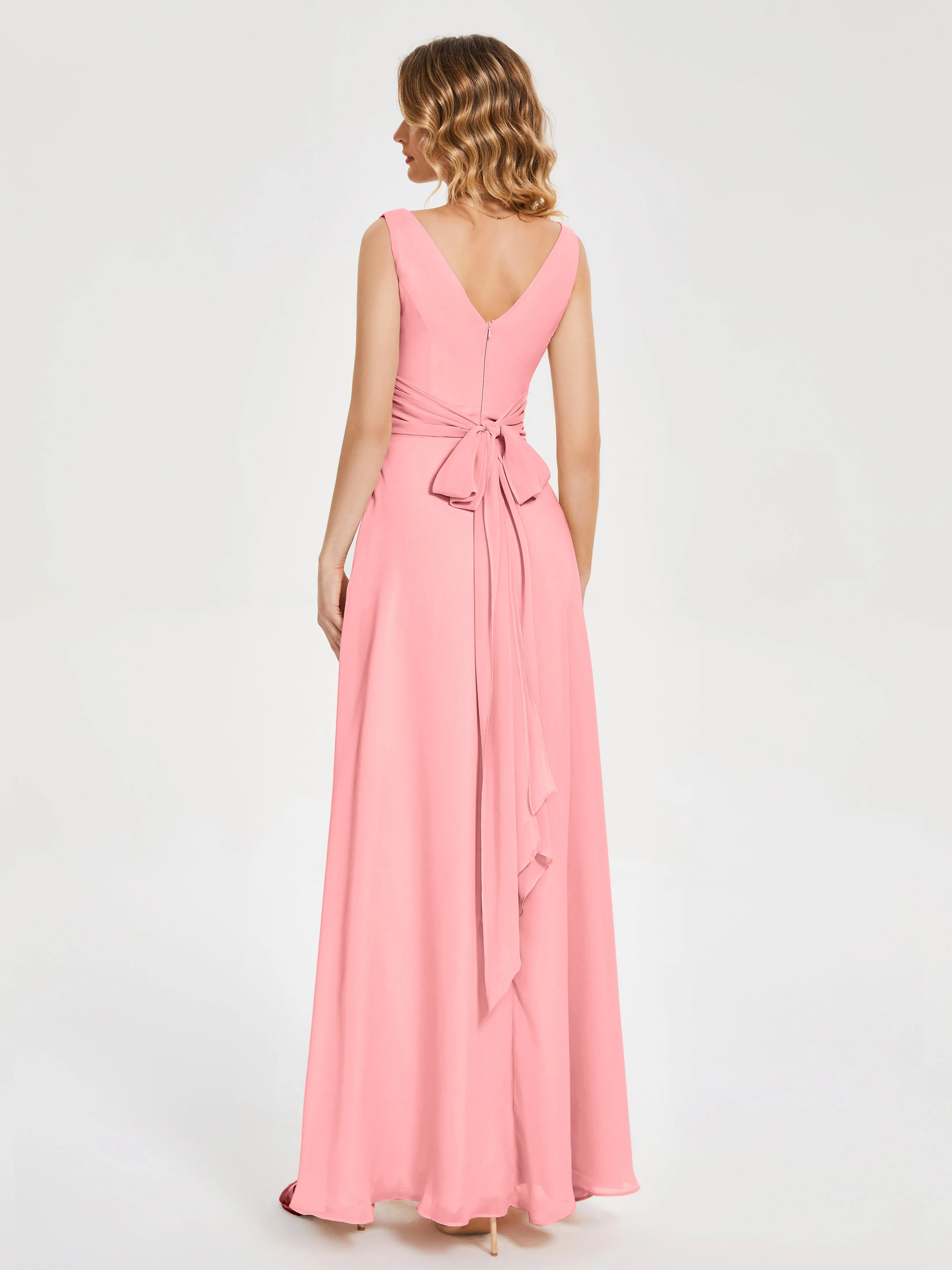 Lucille Elegant Chiffon Mother of the Bride Dress With Bow