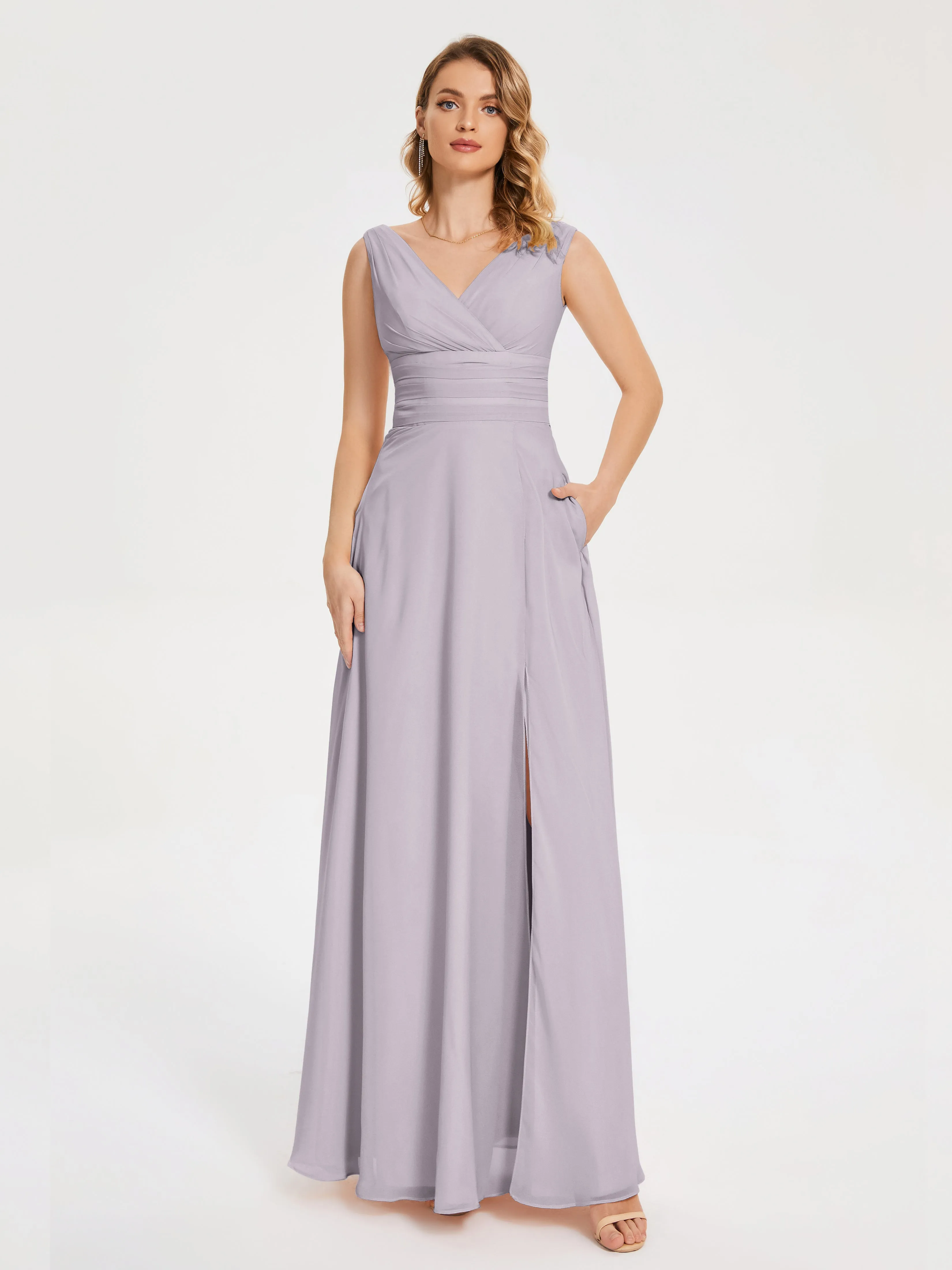 Lucille Elegant Chiffon Mother of the Bride Dress With Bow