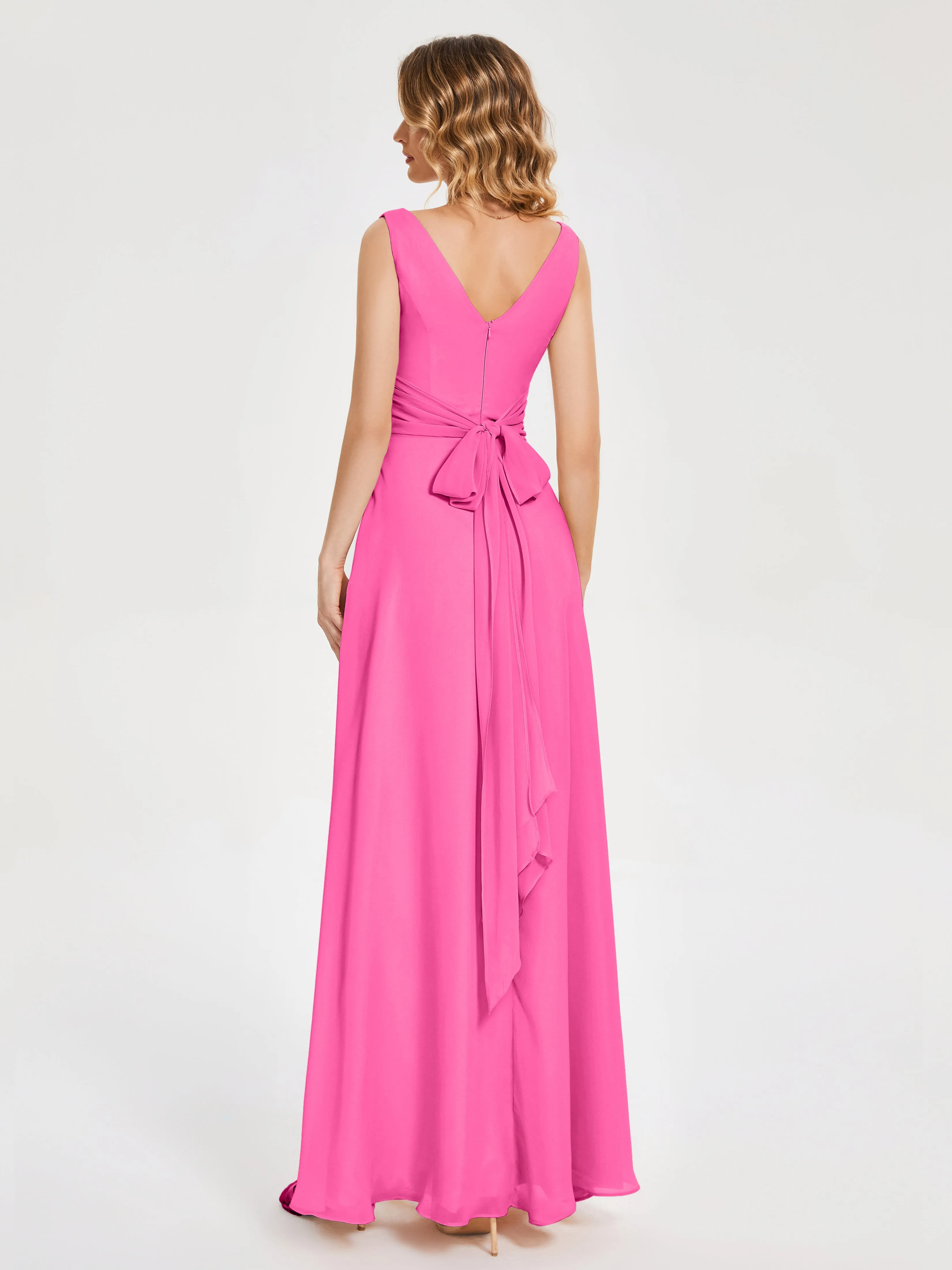 Lucille Elegant Chiffon Mother of the Bride Dress With Bow