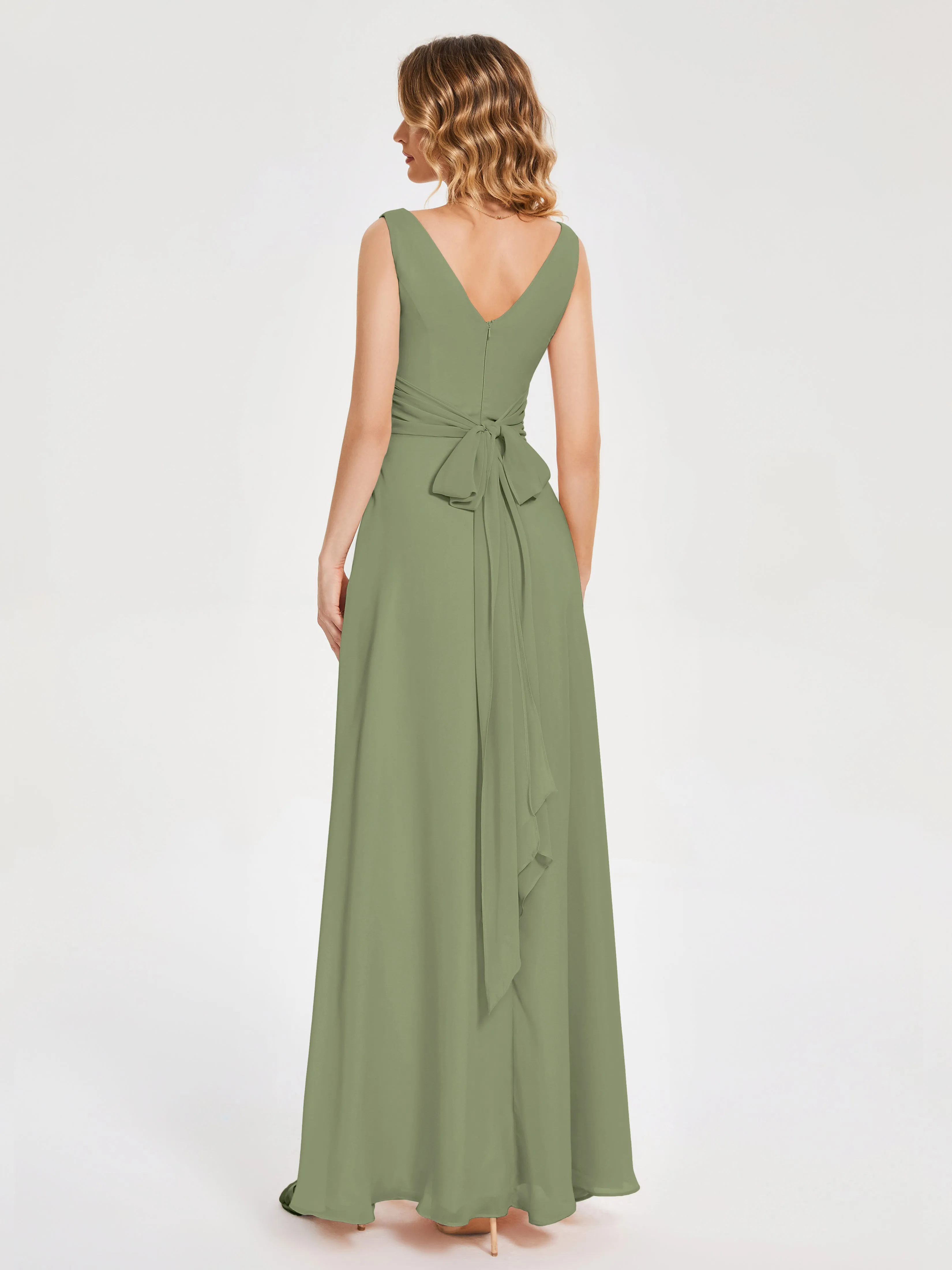 Lucille Elegant Chiffon Mother of the Bride Dress With Bow