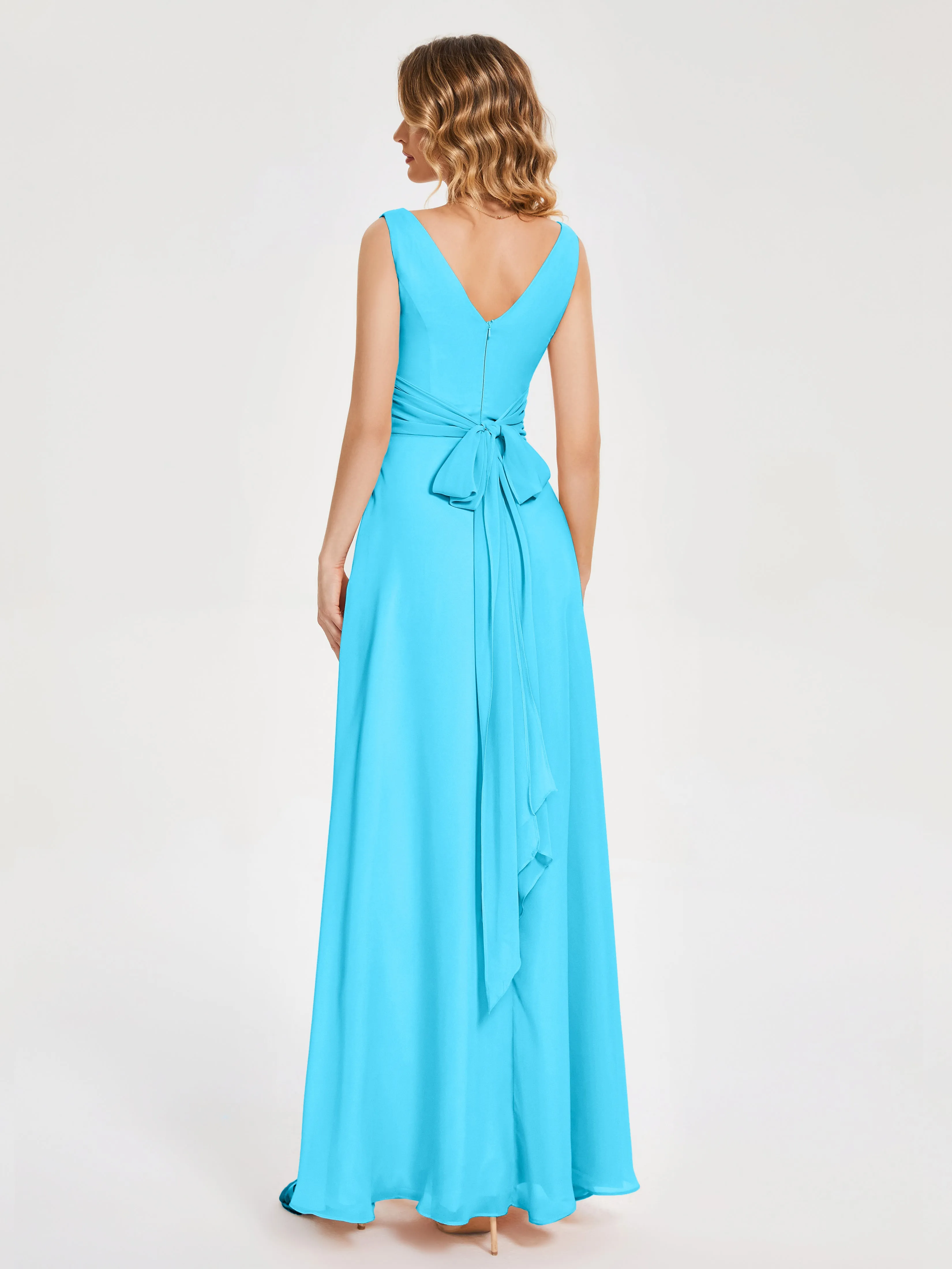 Lucille Elegant Chiffon Mother of the Bride Dress With Bow