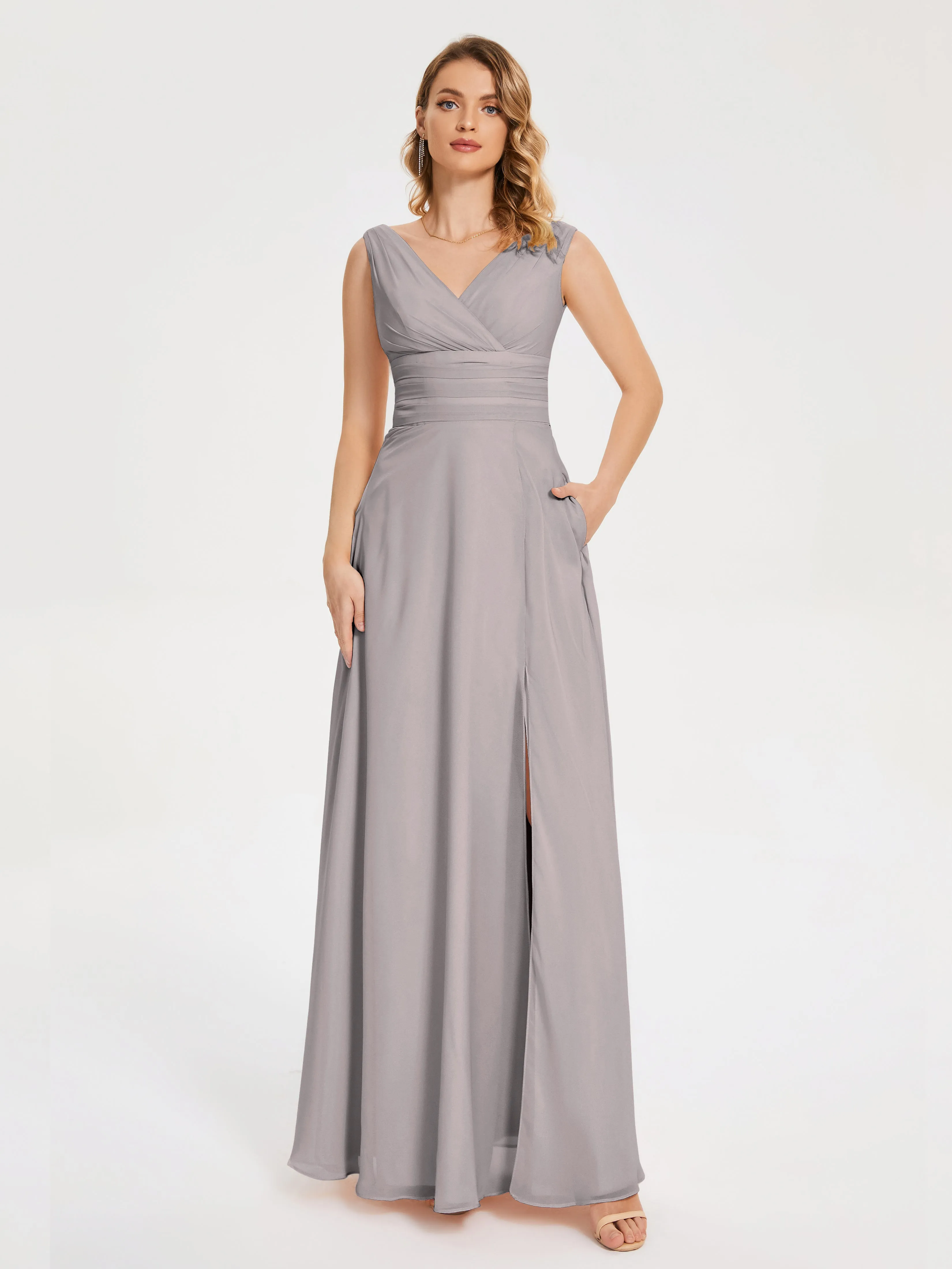 Lucille Elegant Chiffon Mother of the Bride Dress With Bow