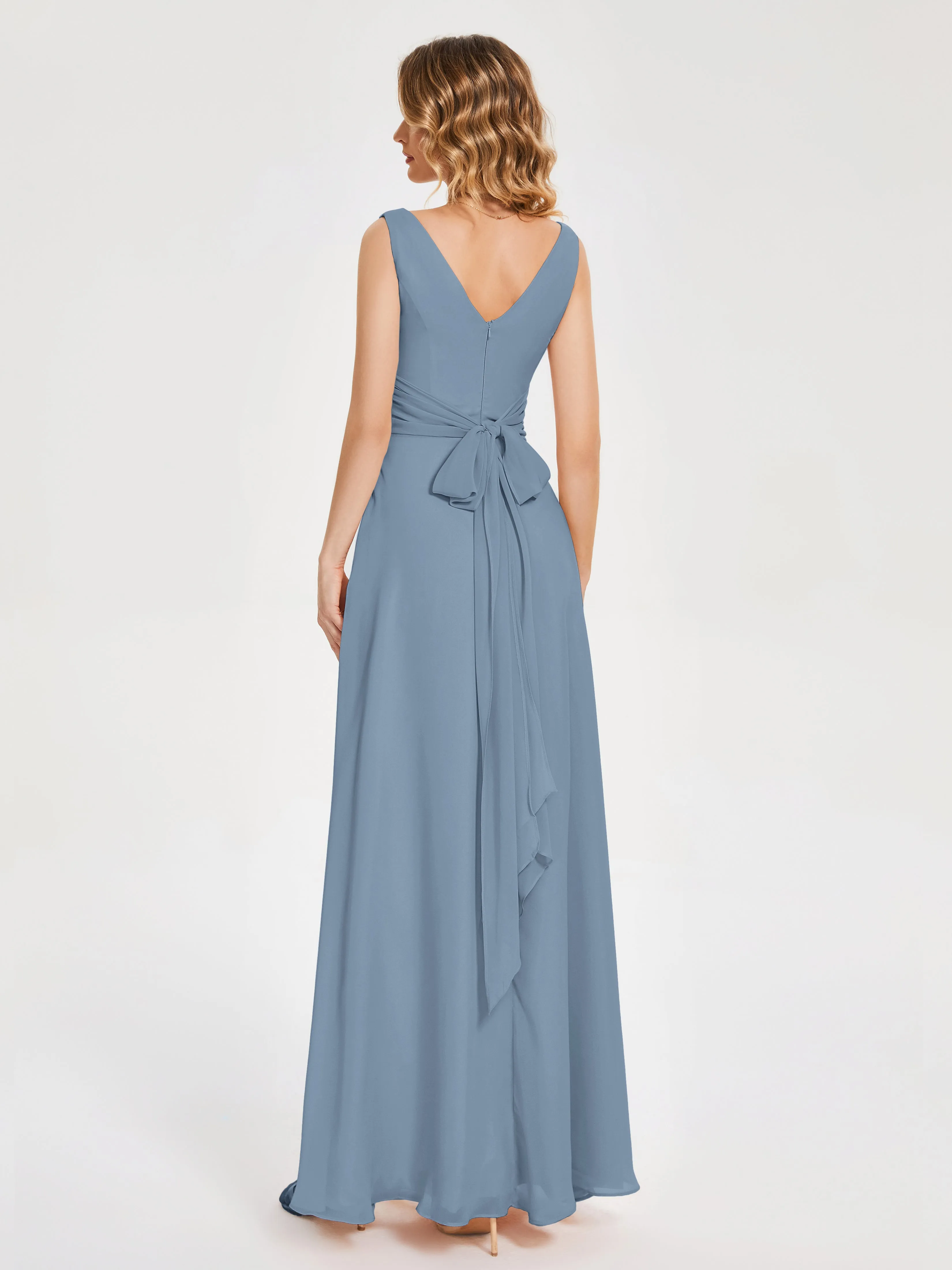 Lucille Elegant Chiffon Mother of the Bride Dress With Bow