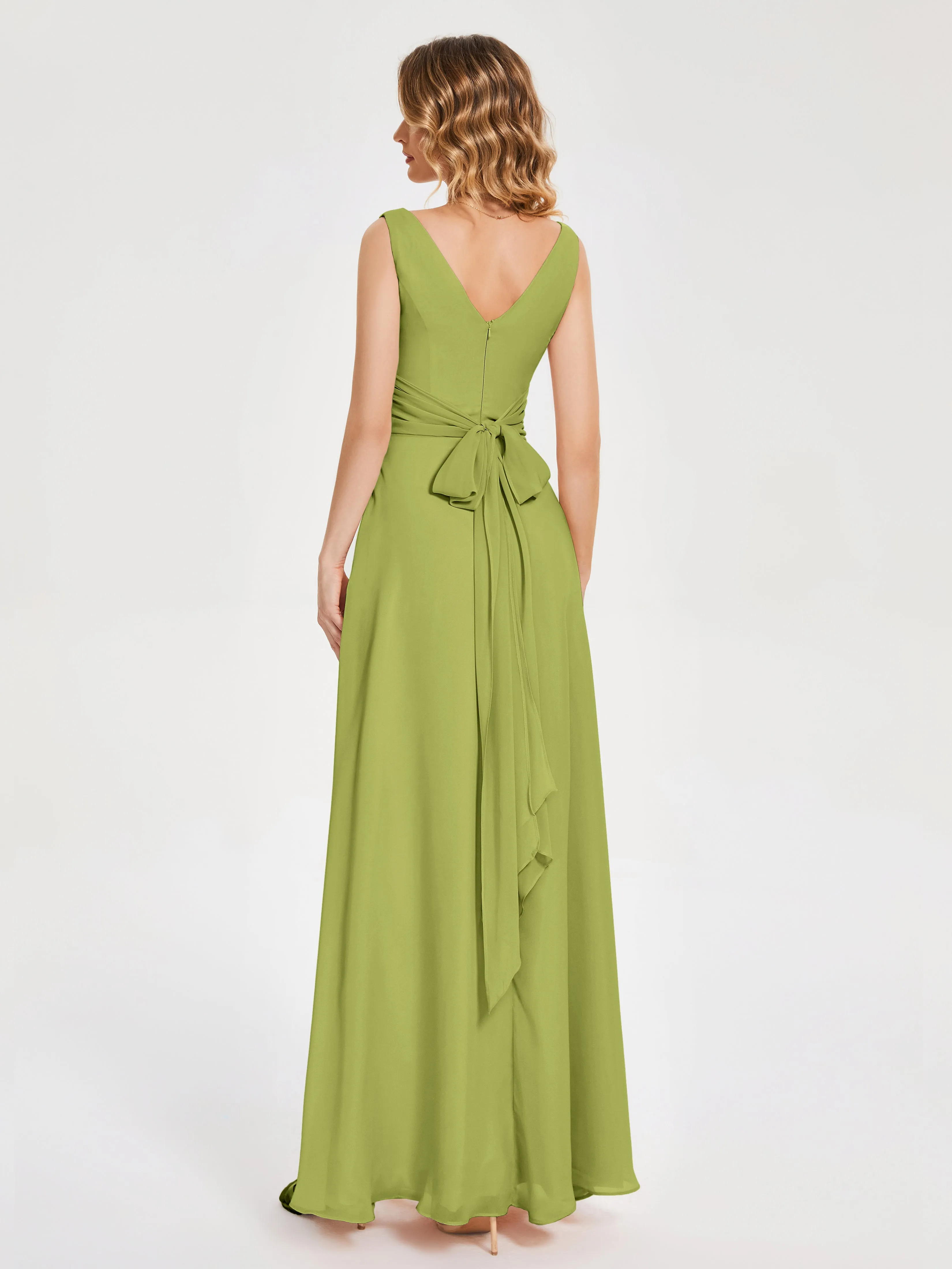 Lucille Elegant Chiffon Mother of the Bride Dress With Bow