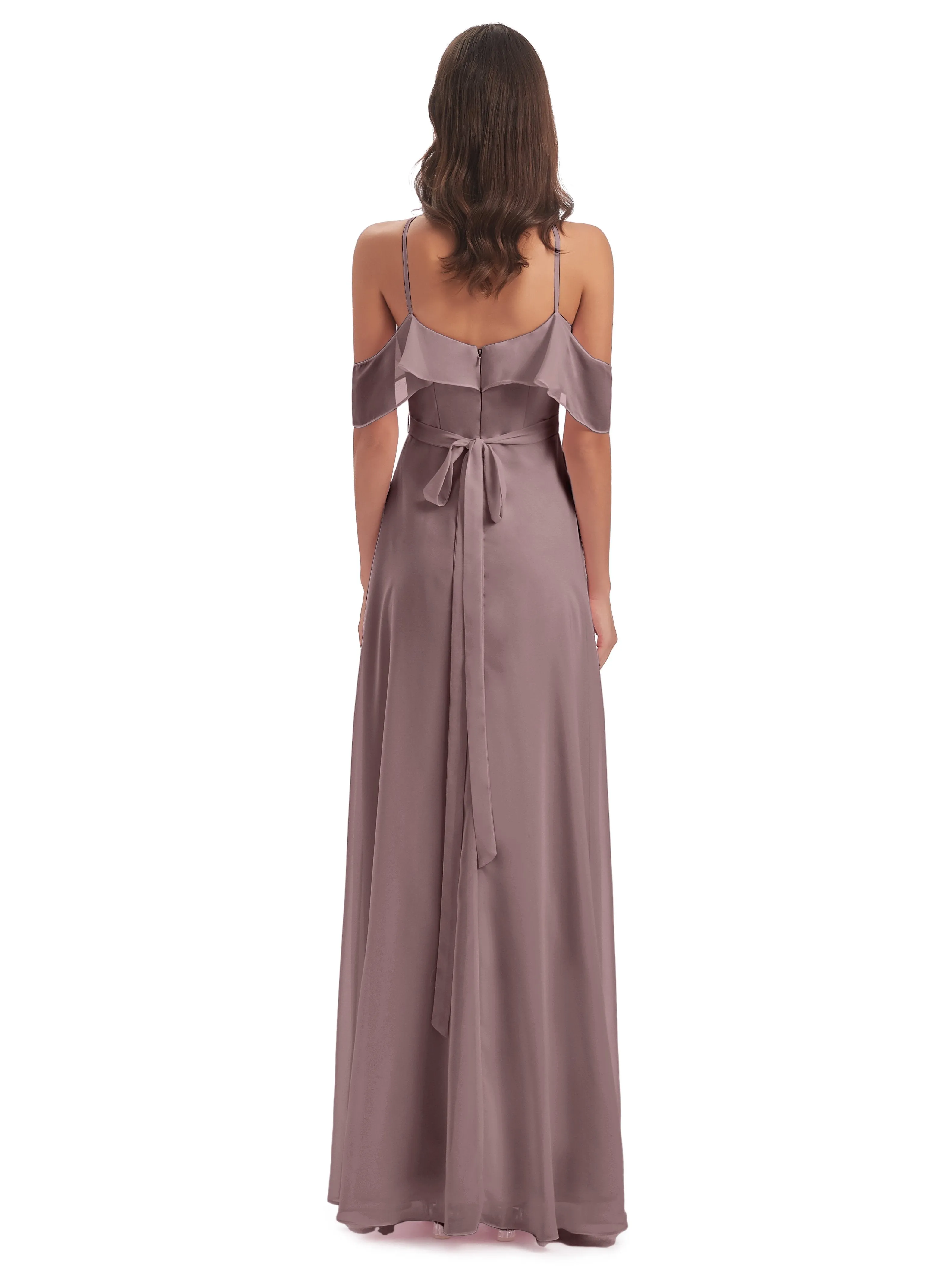 Lucy Gorgeous Off The Shoulder Long Chiffon Bridesmaid Dresses