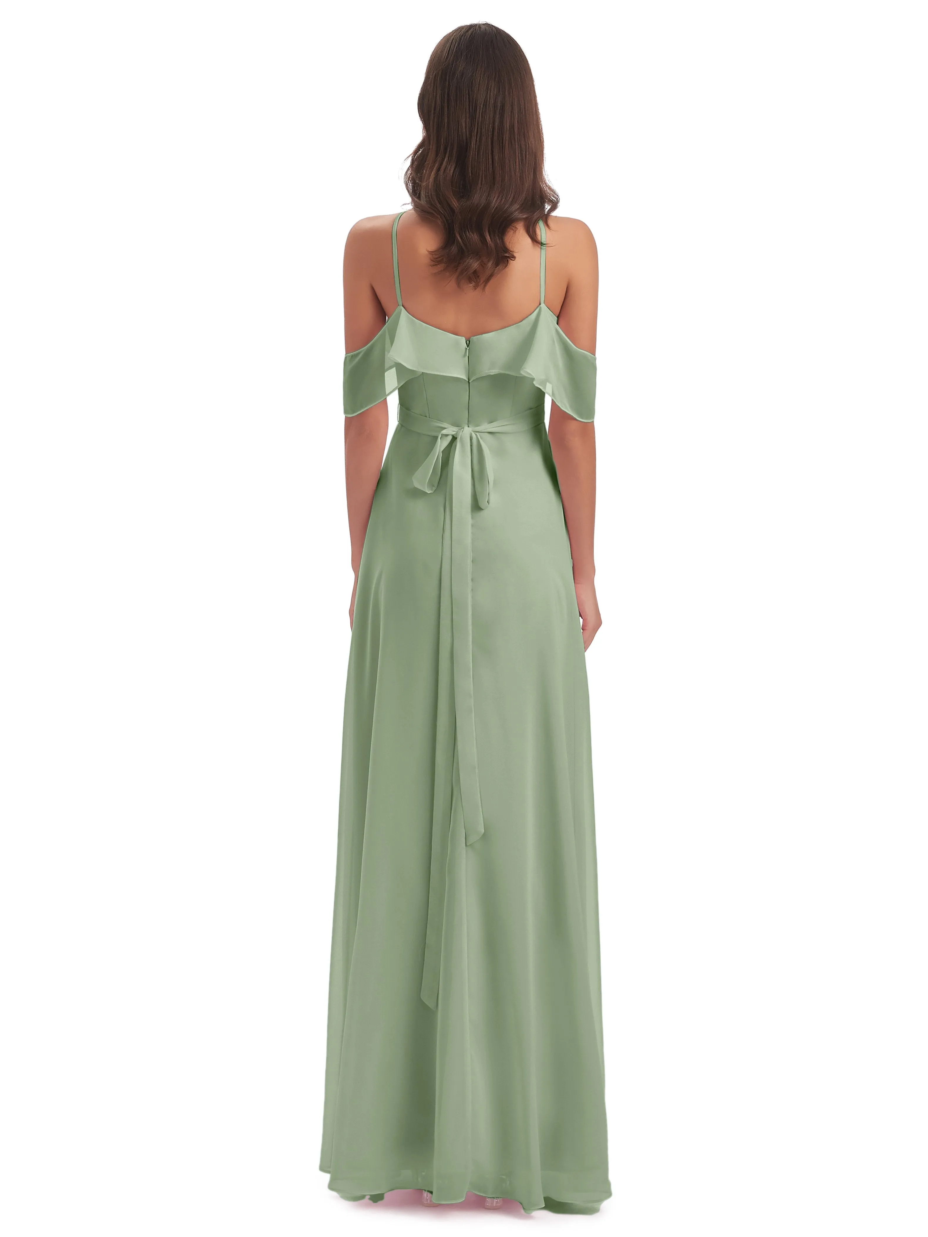 Lucy Gorgeous Off The Shoulder Long Chiffon Bridesmaid Dresses