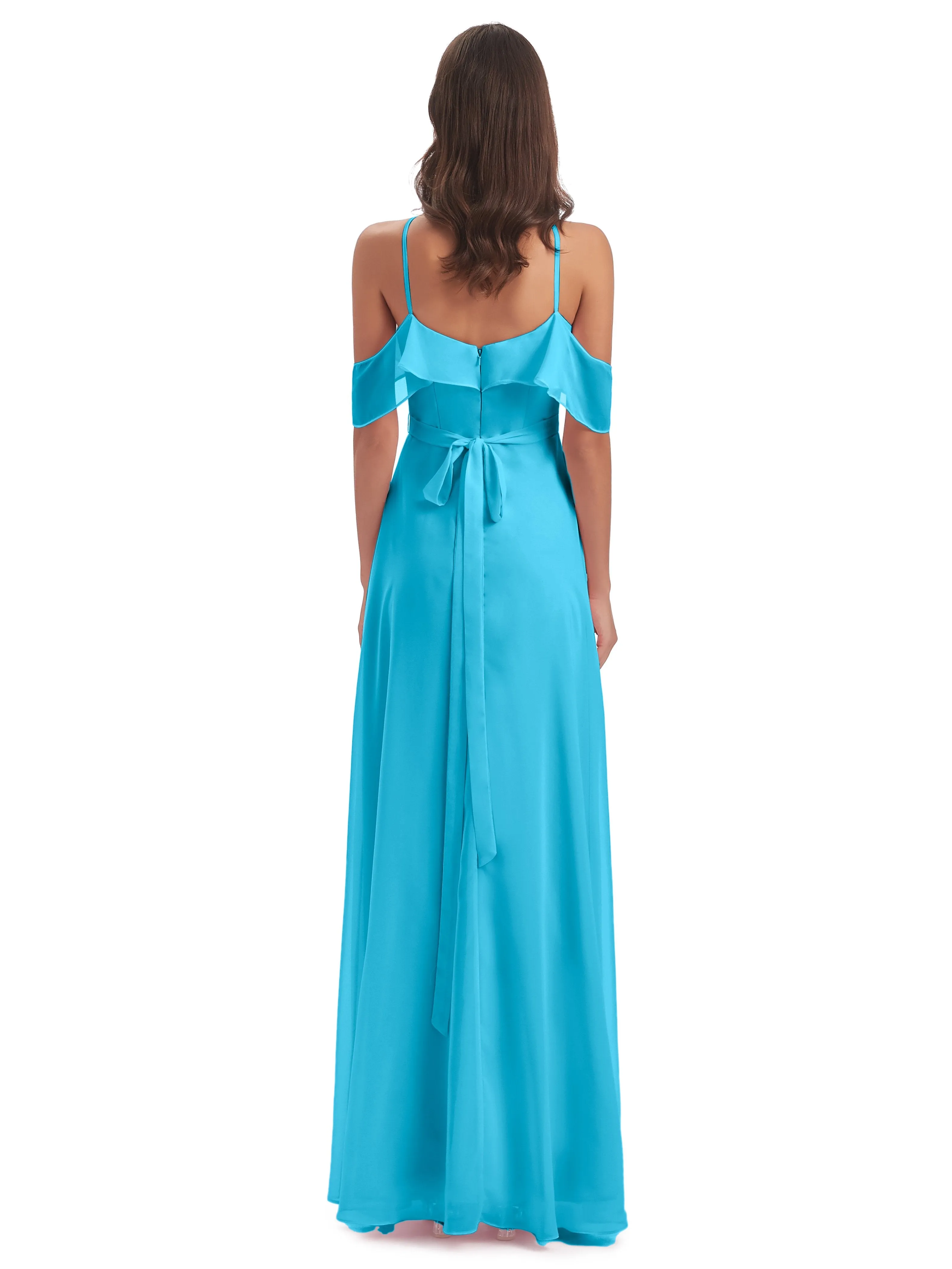 Lucy Gorgeous Off The Shoulder Long Chiffon Bridesmaid Dresses