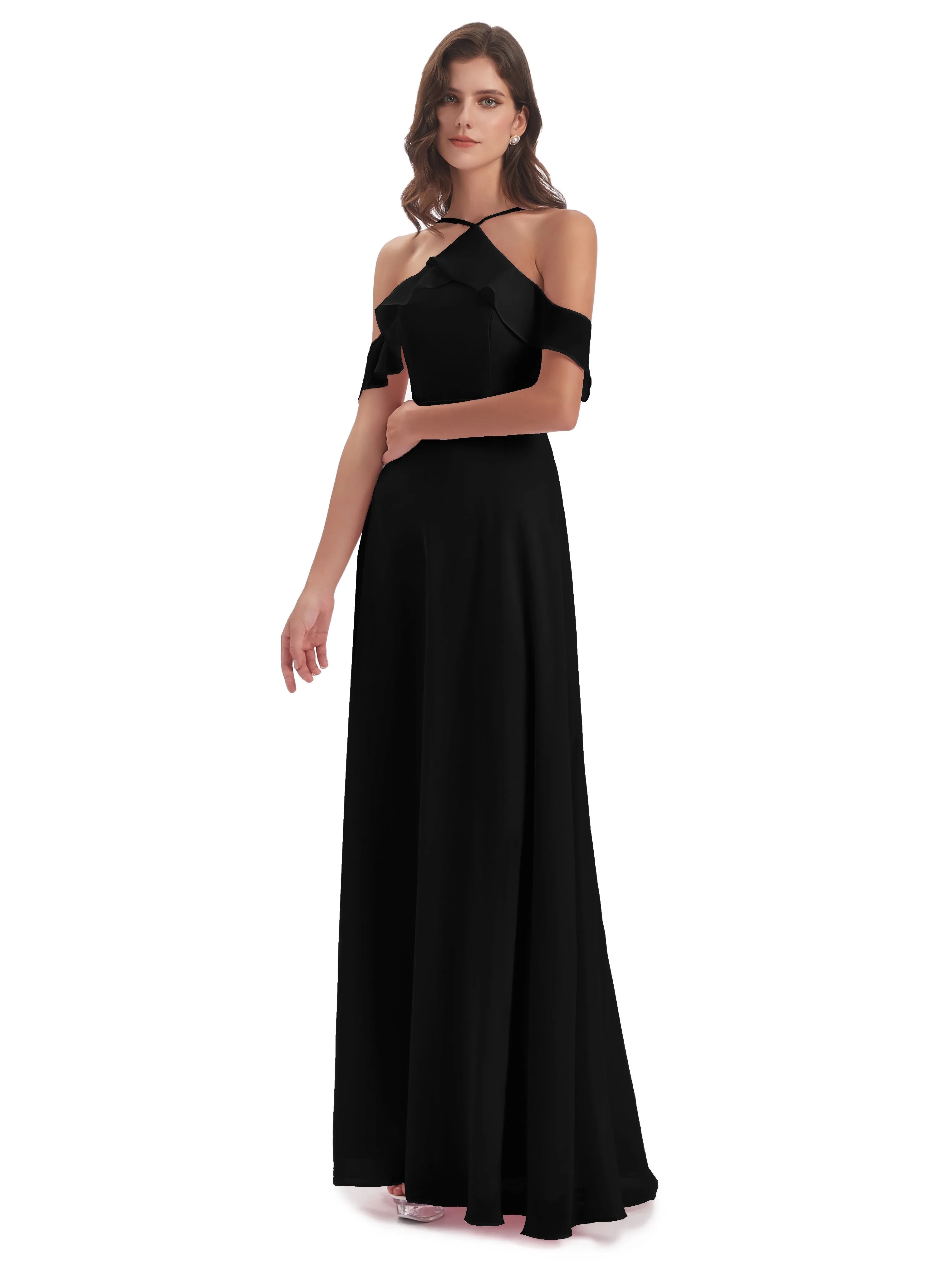 Lucy Gorgeous Off The Shoulder Long Chiffon Bridesmaid Dresses