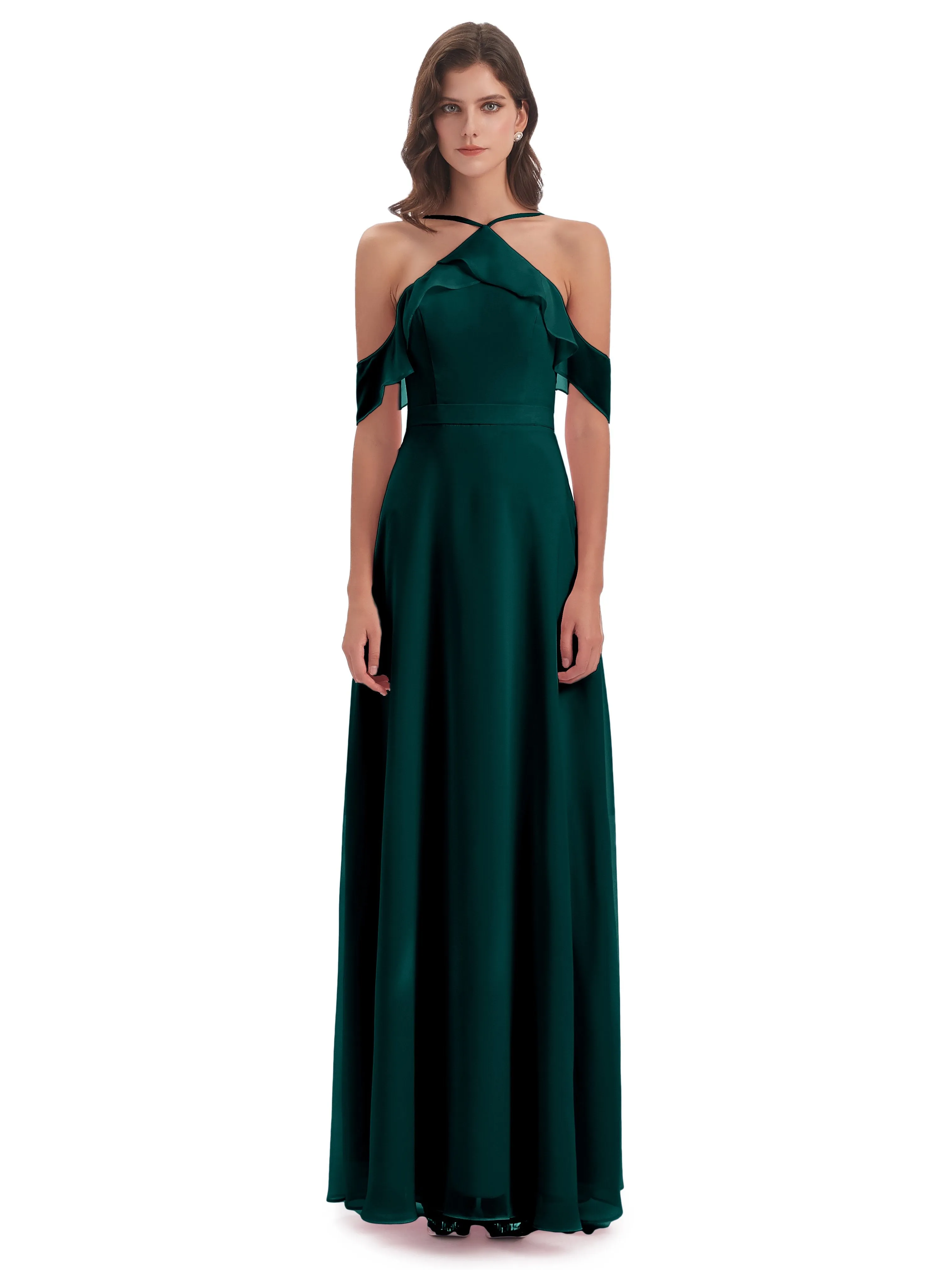 Lucy Gorgeous Off The Shoulder Long Chiffon Bridesmaid Dresses