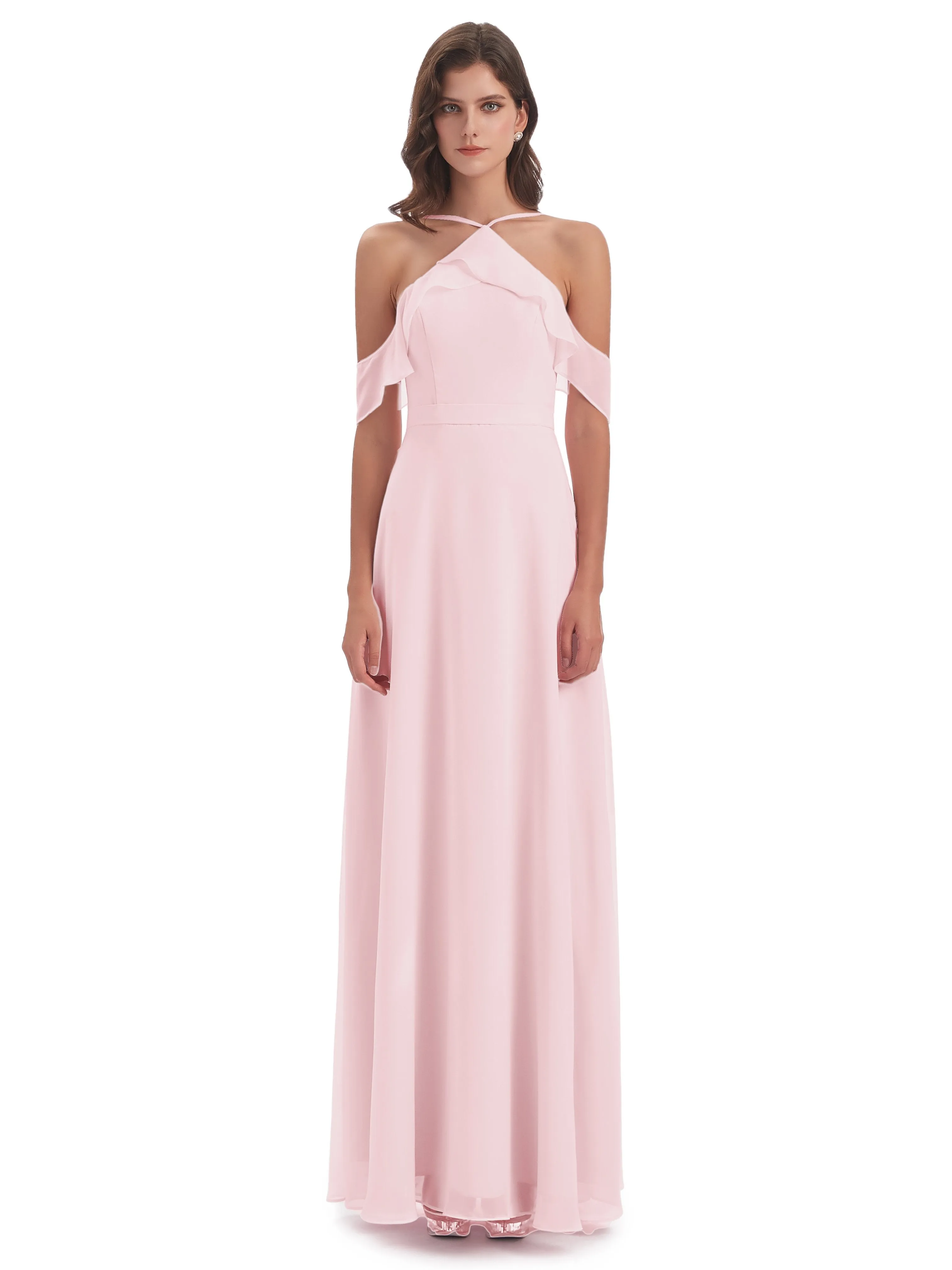 Lucy Gorgeous Off The Shoulder Long Chiffon Bridesmaid Dresses