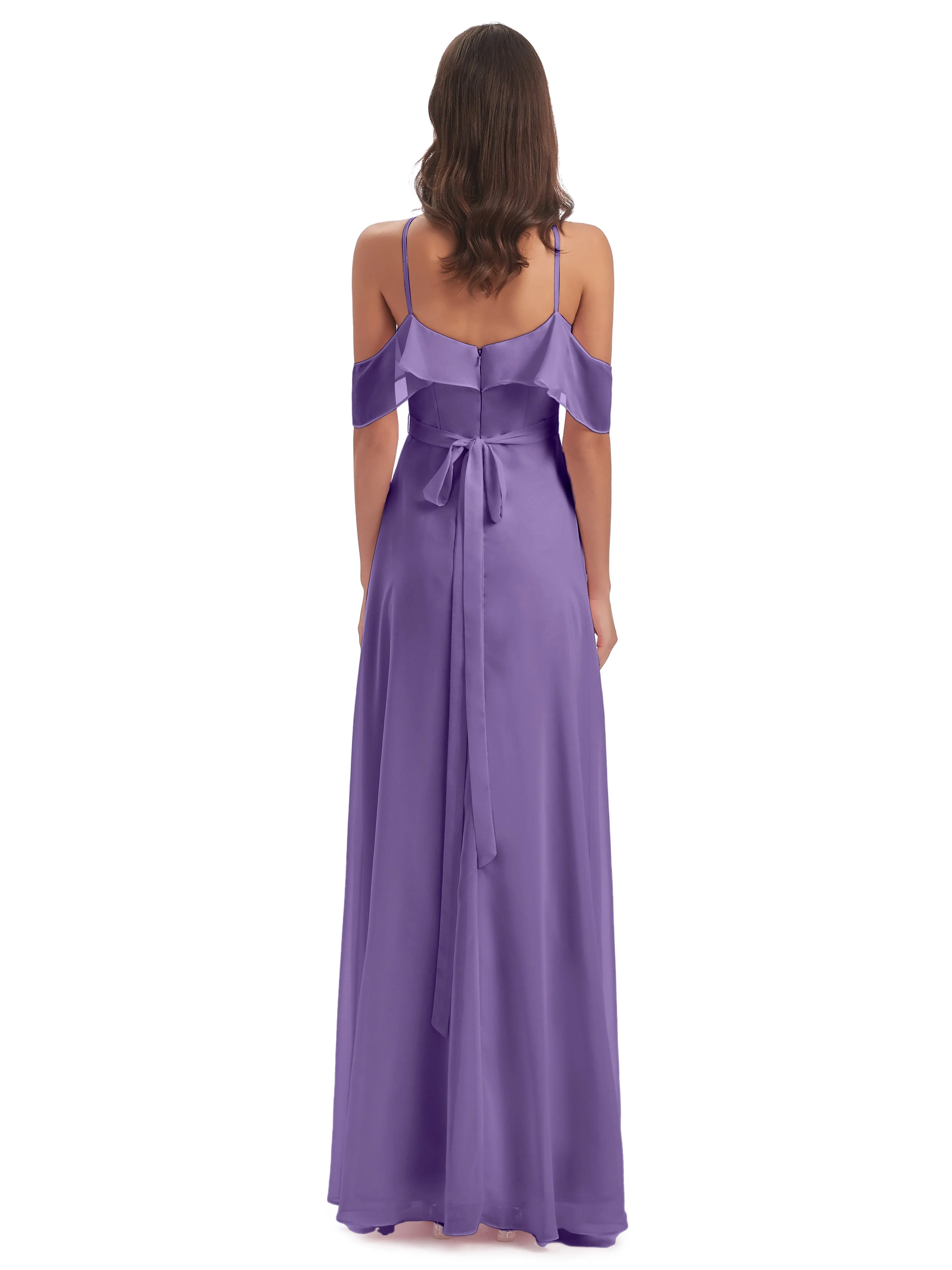 Lucy Gorgeous Off The Shoulder Long Chiffon Bridesmaid Dresses