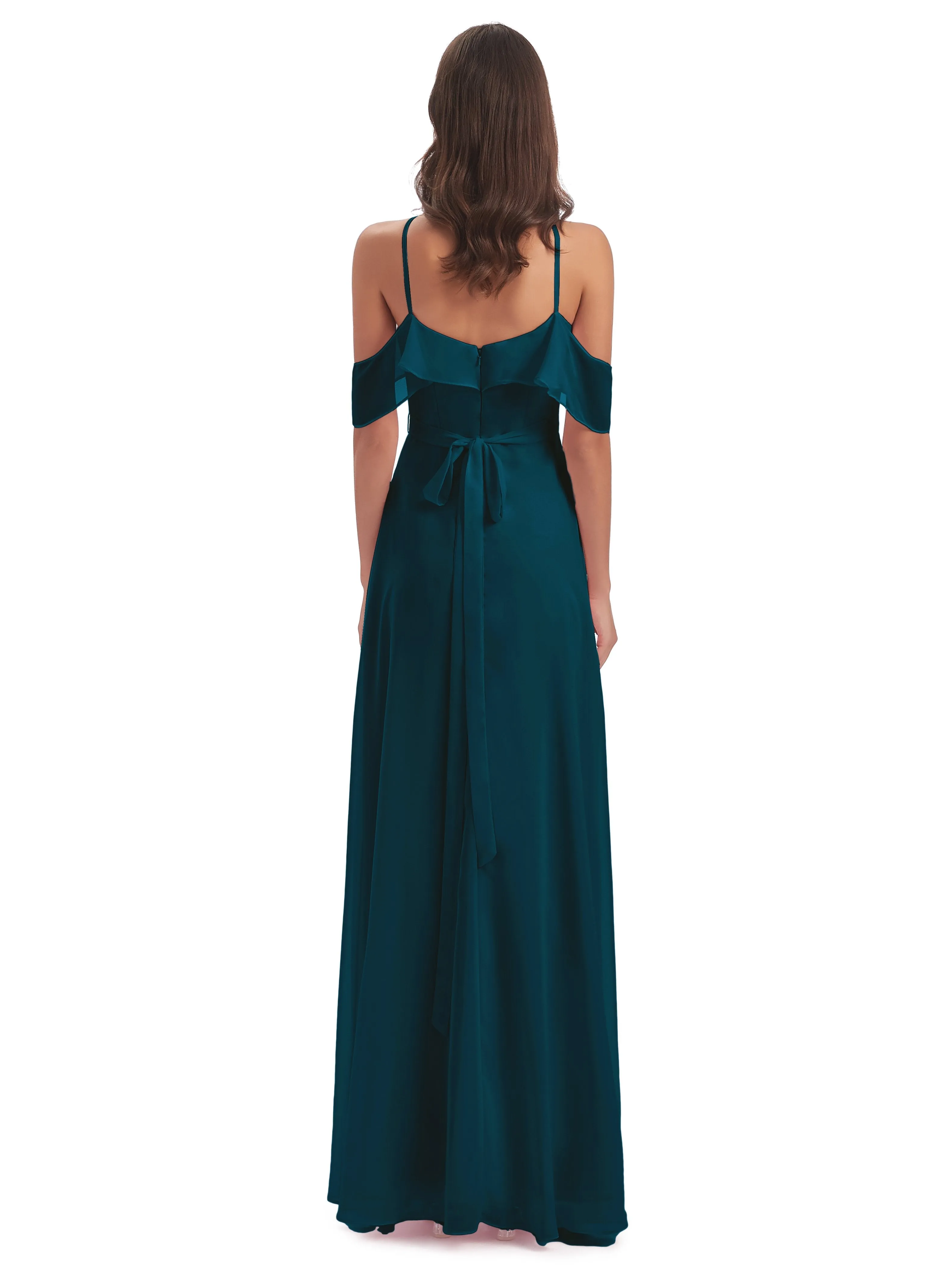 Lucy Gorgeous Off The Shoulder Long Chiffon Bridesmaid Dresses