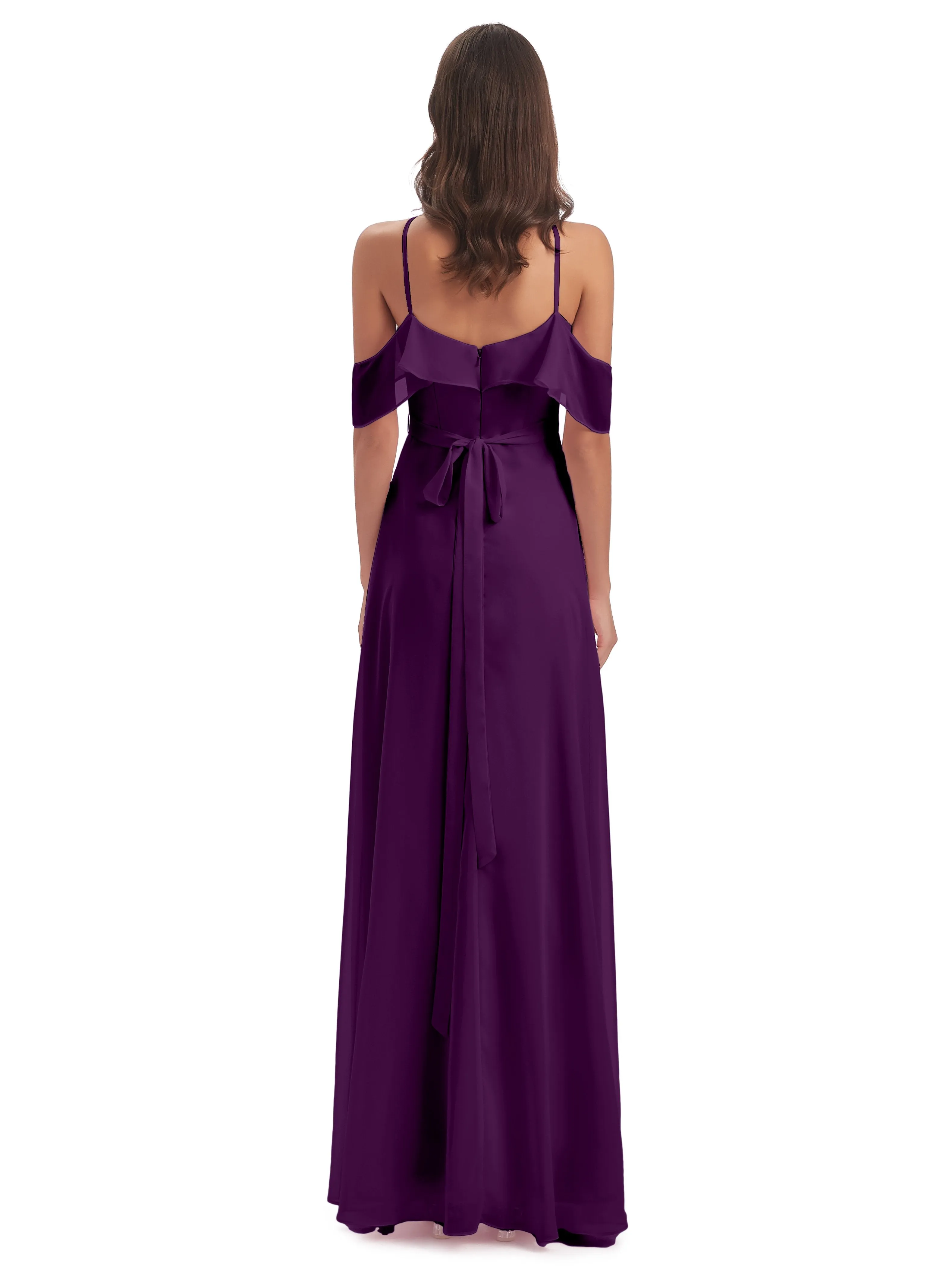 Lucy Gorgeous Off The Shoulder Long Chiffon Bridesmaid Dresses