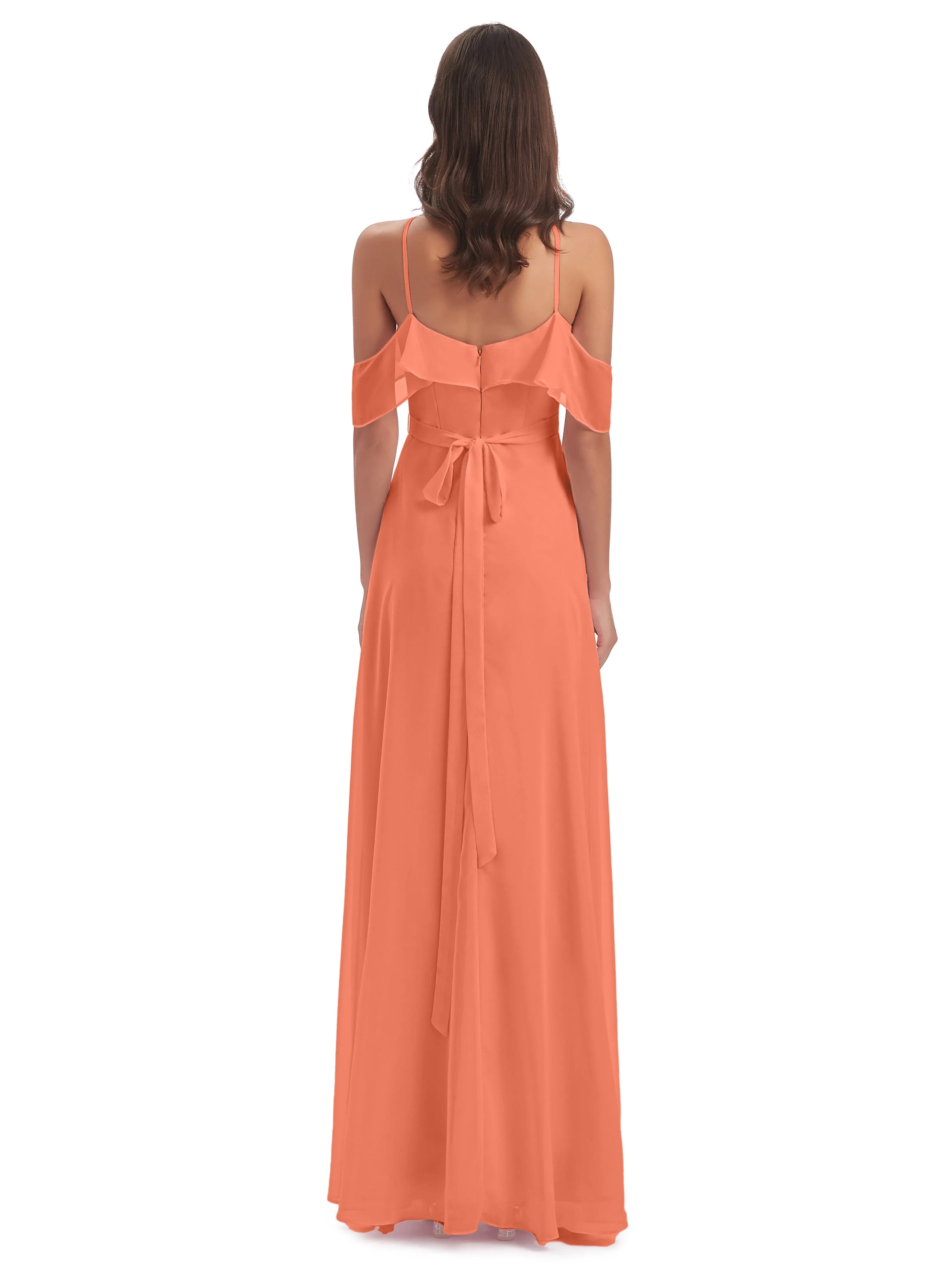 Lucy Gorgeous Off The Shoulder Long Chiffon Bridesmaid Dresses