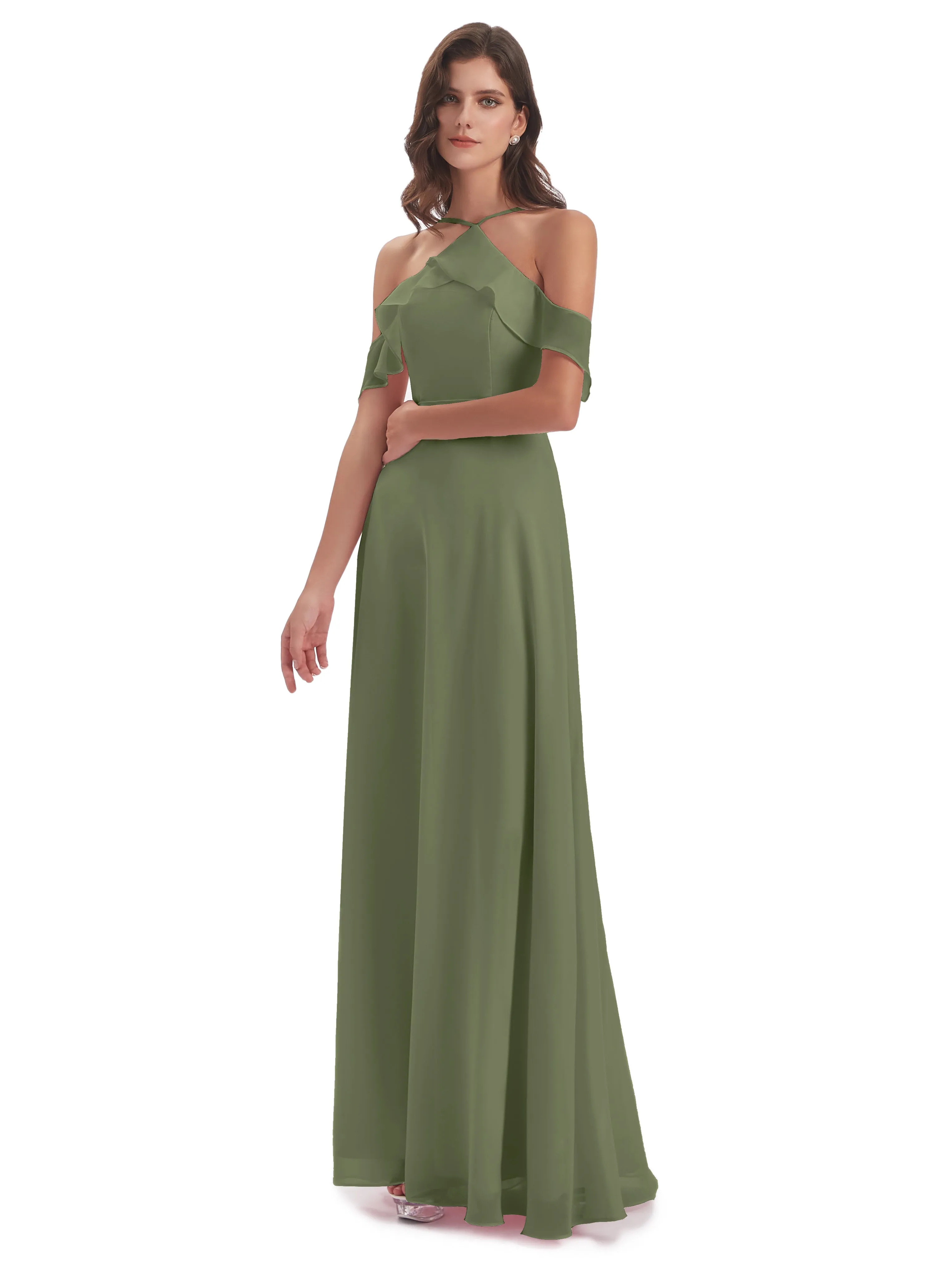 Lucy Gorgeous Off The Shoulder Long Chiffon Bridesmaid Dresses