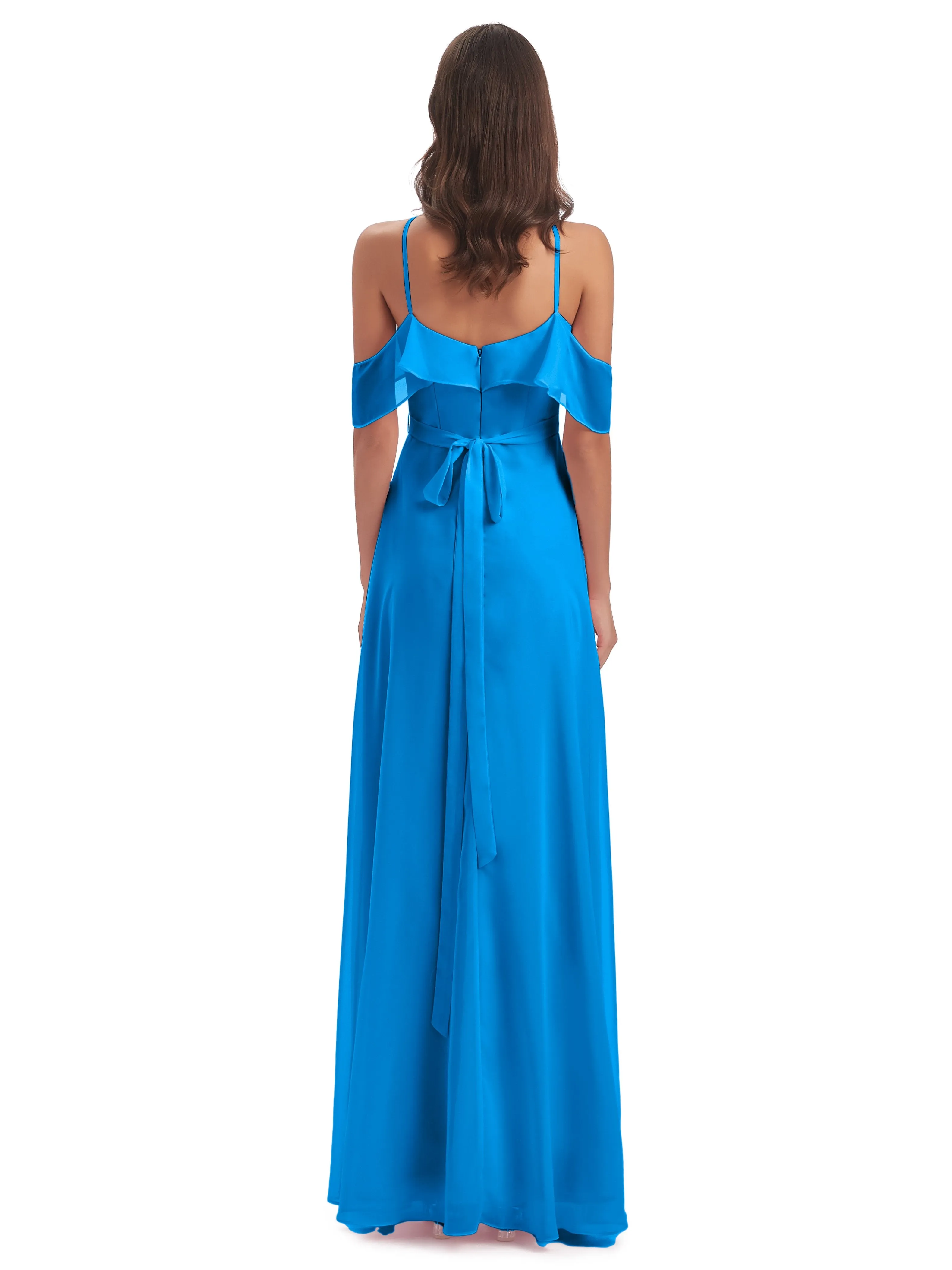 Lucy Gorgeous Off The Shoulder Long Chiffon Bridesmaid Dresses