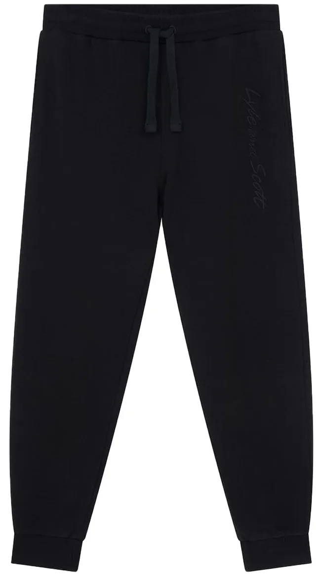 Lyle and Scott Mens Script Embroidery Jogger Jet Black