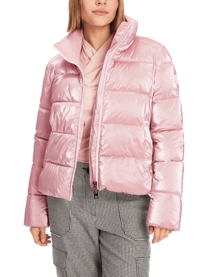 Marc Cain Additions Quilted Short Coat In Warm Rose XA 12.08 W82 Col 213