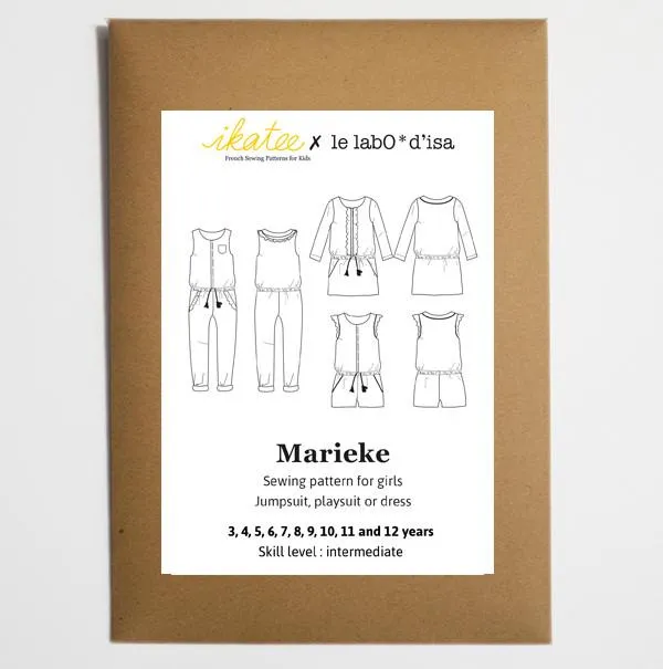 Marieke Jumpsuit, Playsuit & Dress Sewing Pattern - Girl 3/12Y - Ikatee