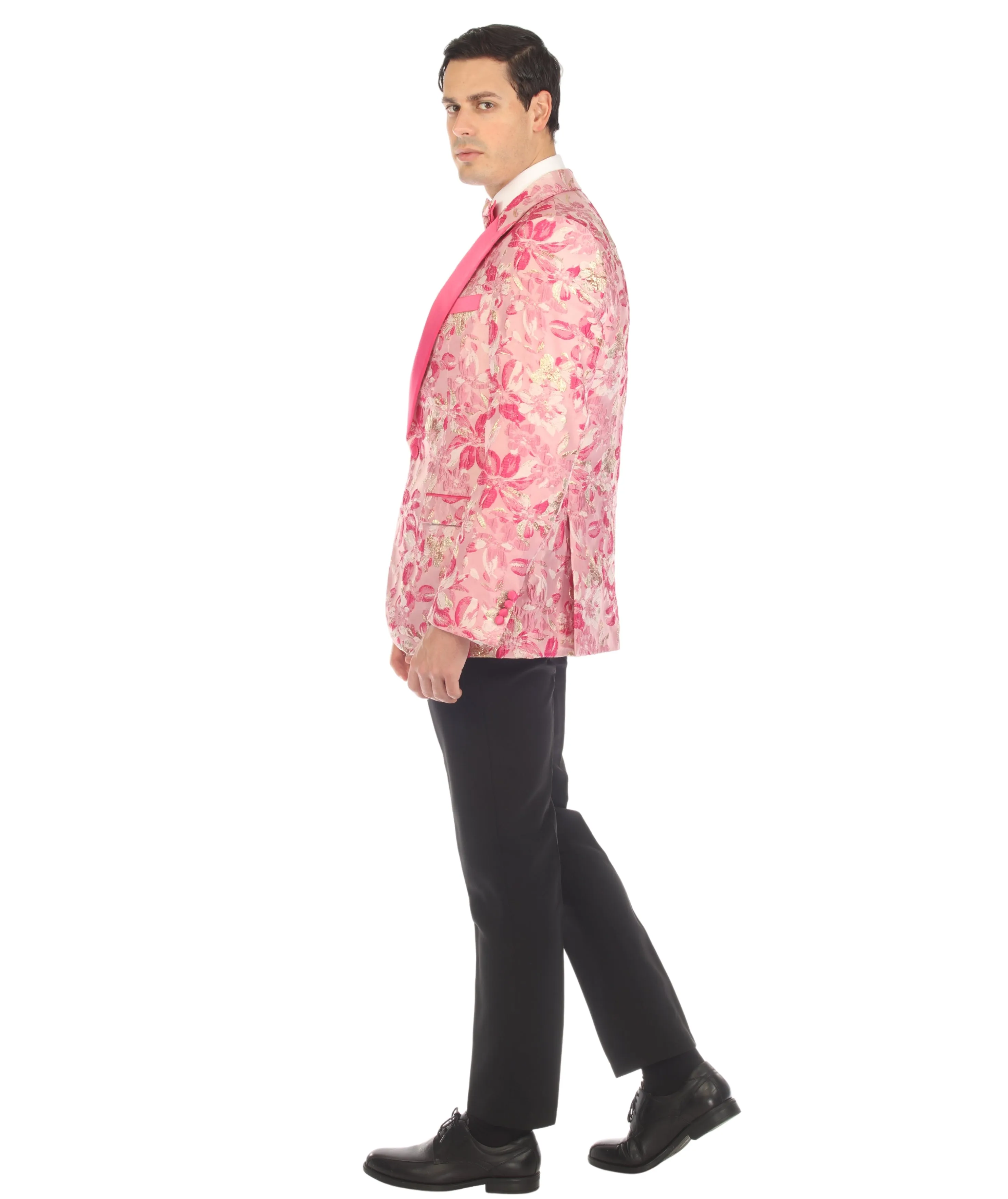 MENS DRAKE FUCHSIA PEAK LAPEL TUXEDO 1 BUTTON 2 VENT SLIM FIT BLAZER