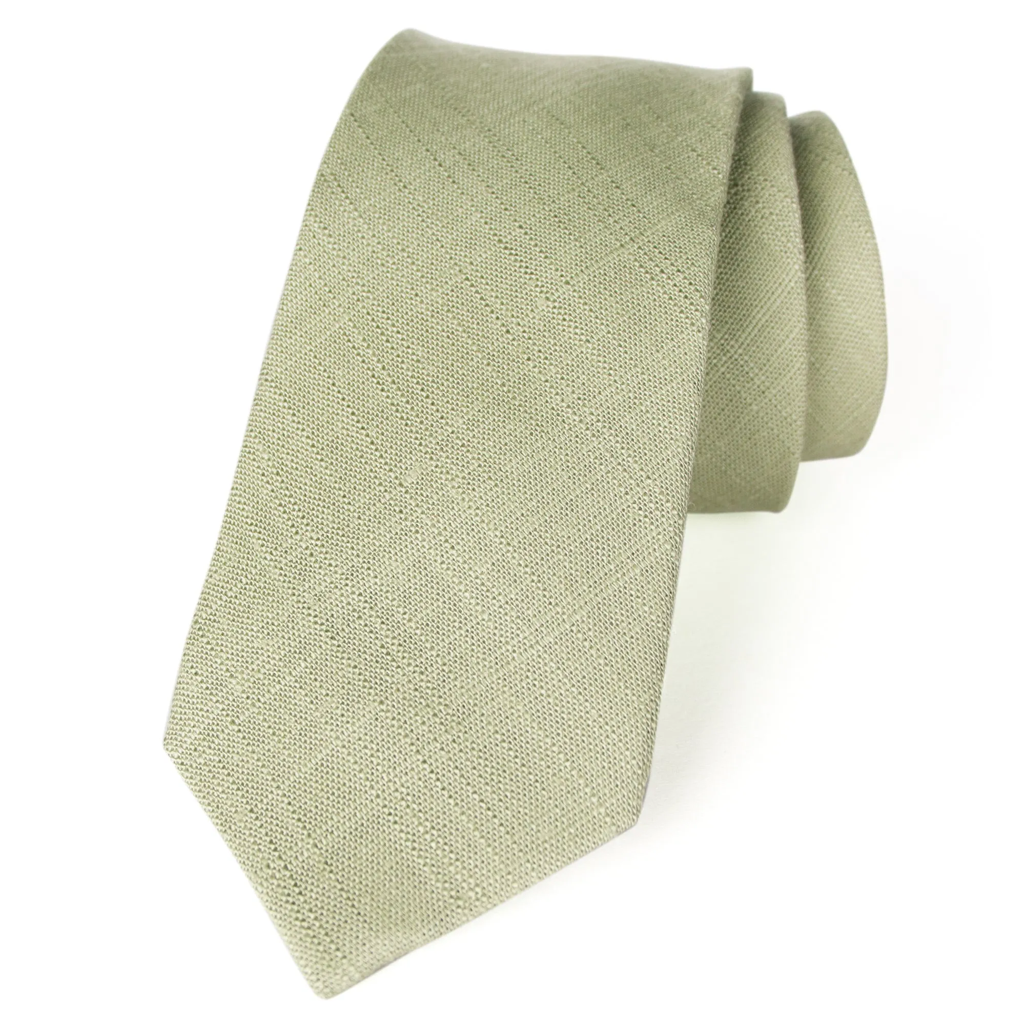 Men's Linen Blend Skinny Necktie