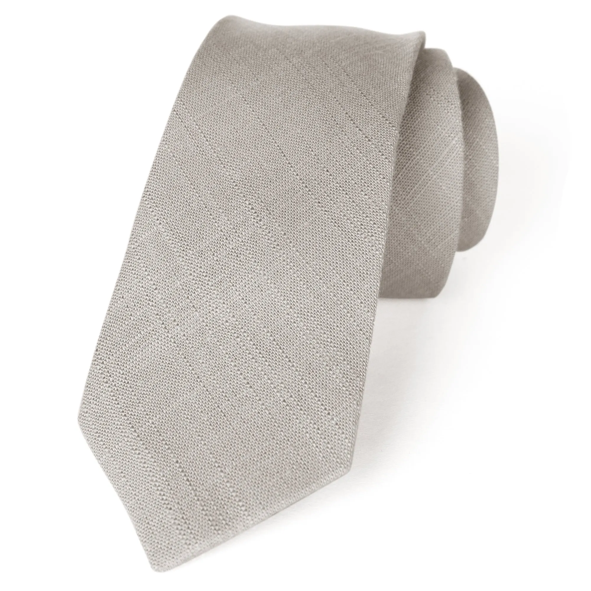 Men's Linen Blend Skinny Necktie