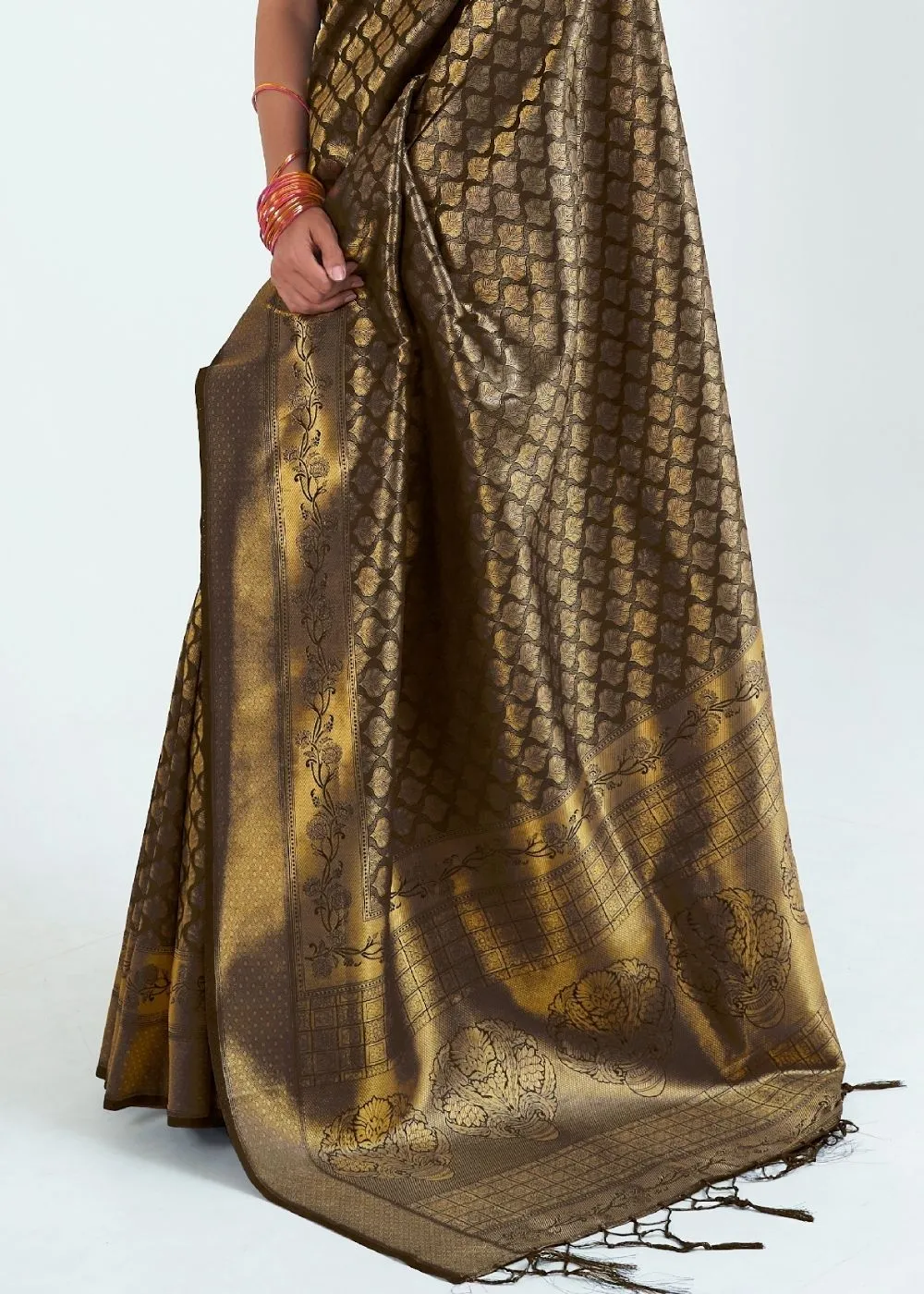 Midnight Black Woven Kanjivaram Silk Saree : Limited Edition