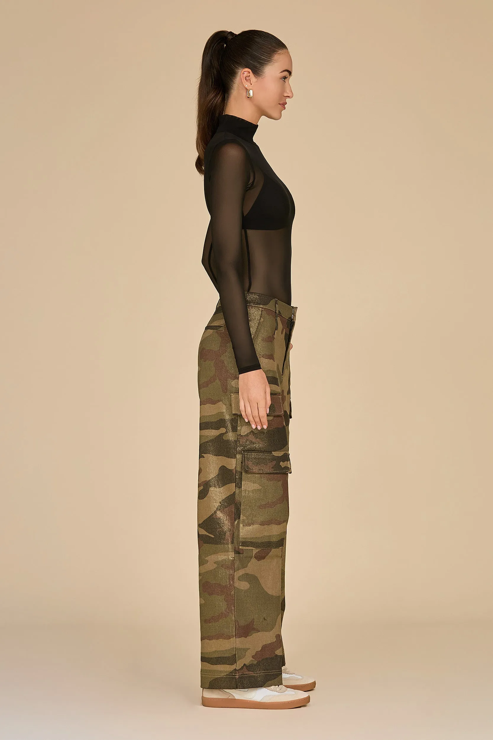 Milan Gold Dusted Cargo Pant - Camo