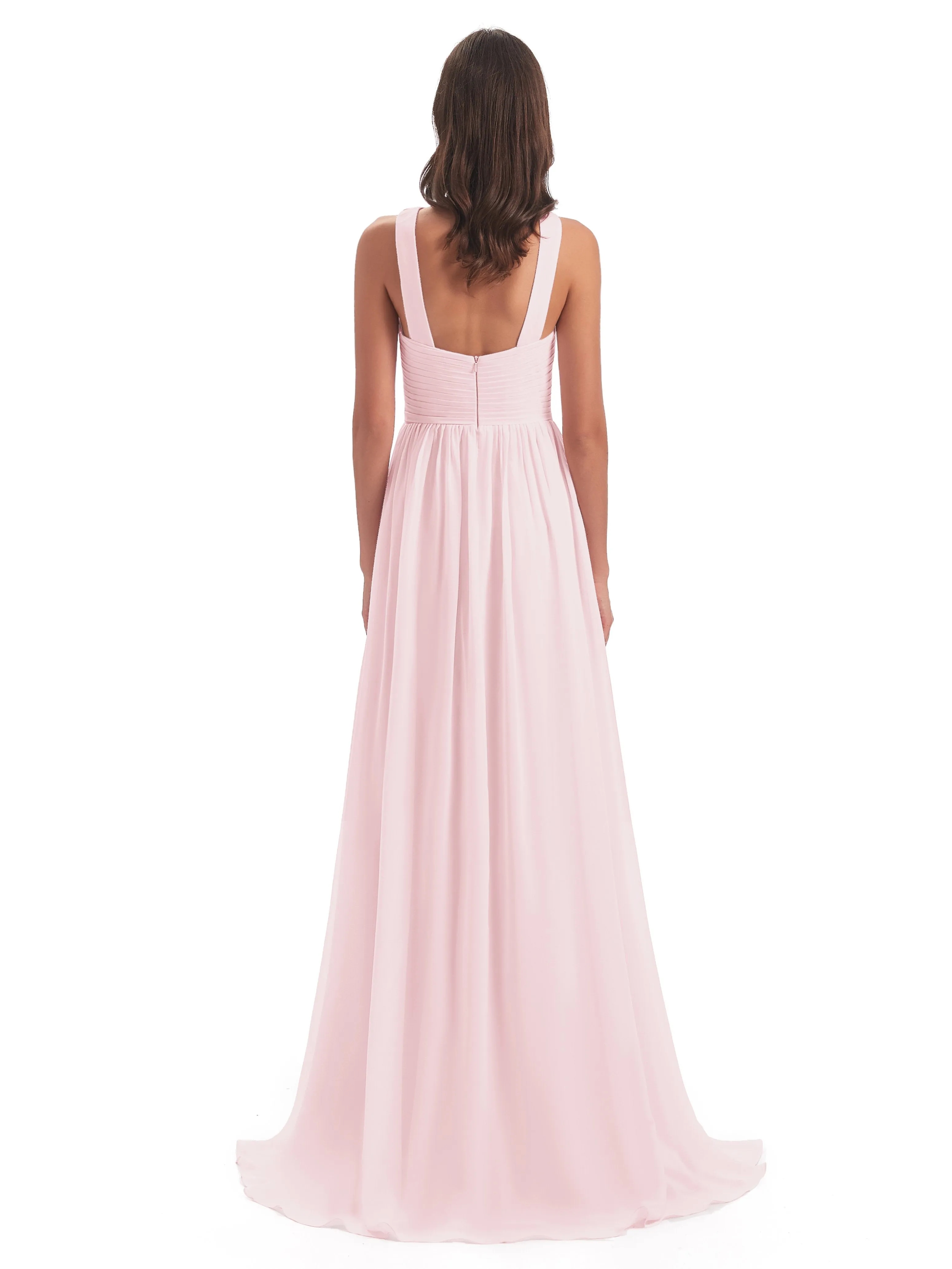 Millie Alarming Formal Sweep-Brush Train Chiffon Bridesmaid Dresses