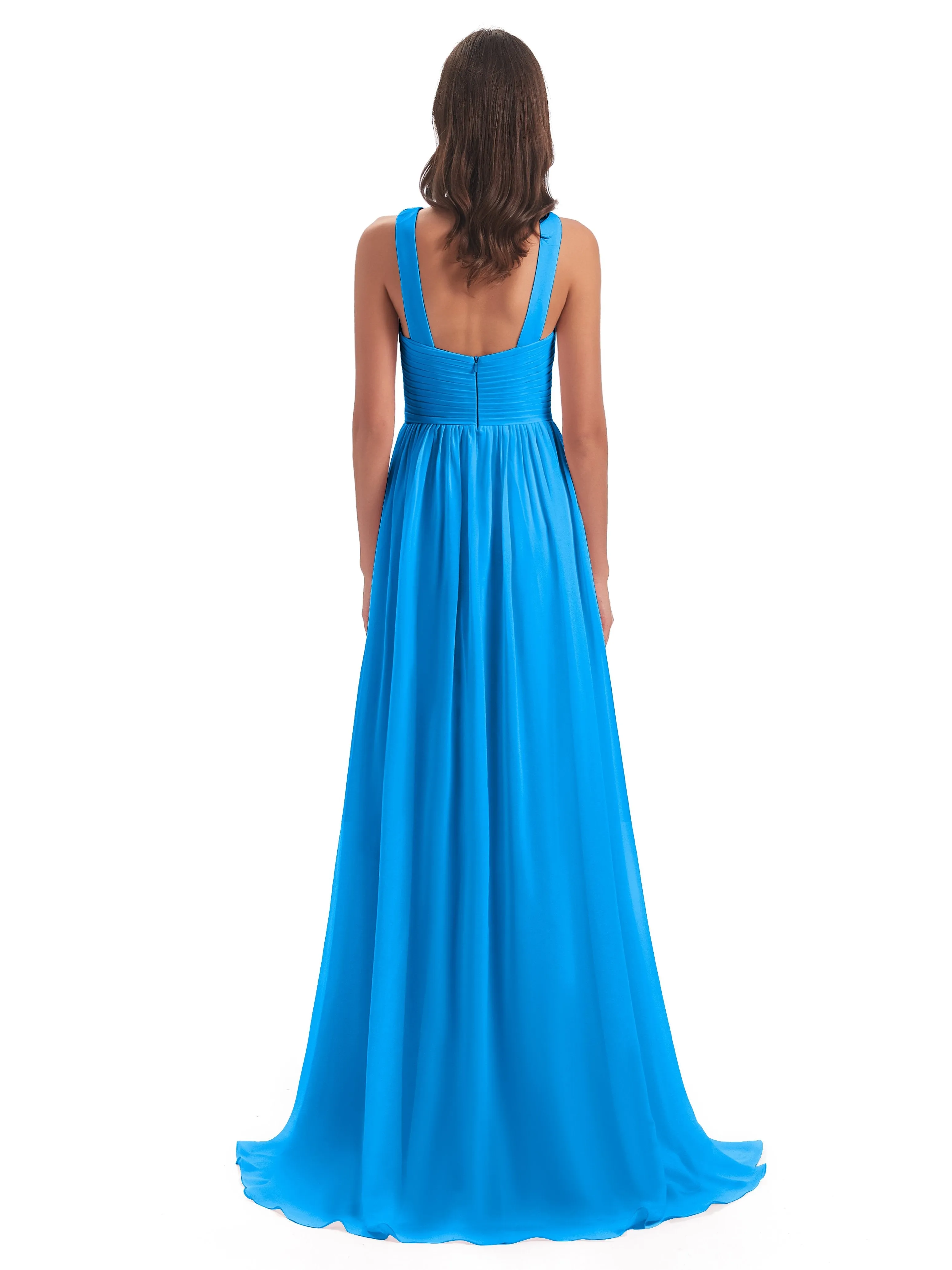 Millie Alarming Formal Sweep-Brush Train Chiffon Bridesmaid Dresses