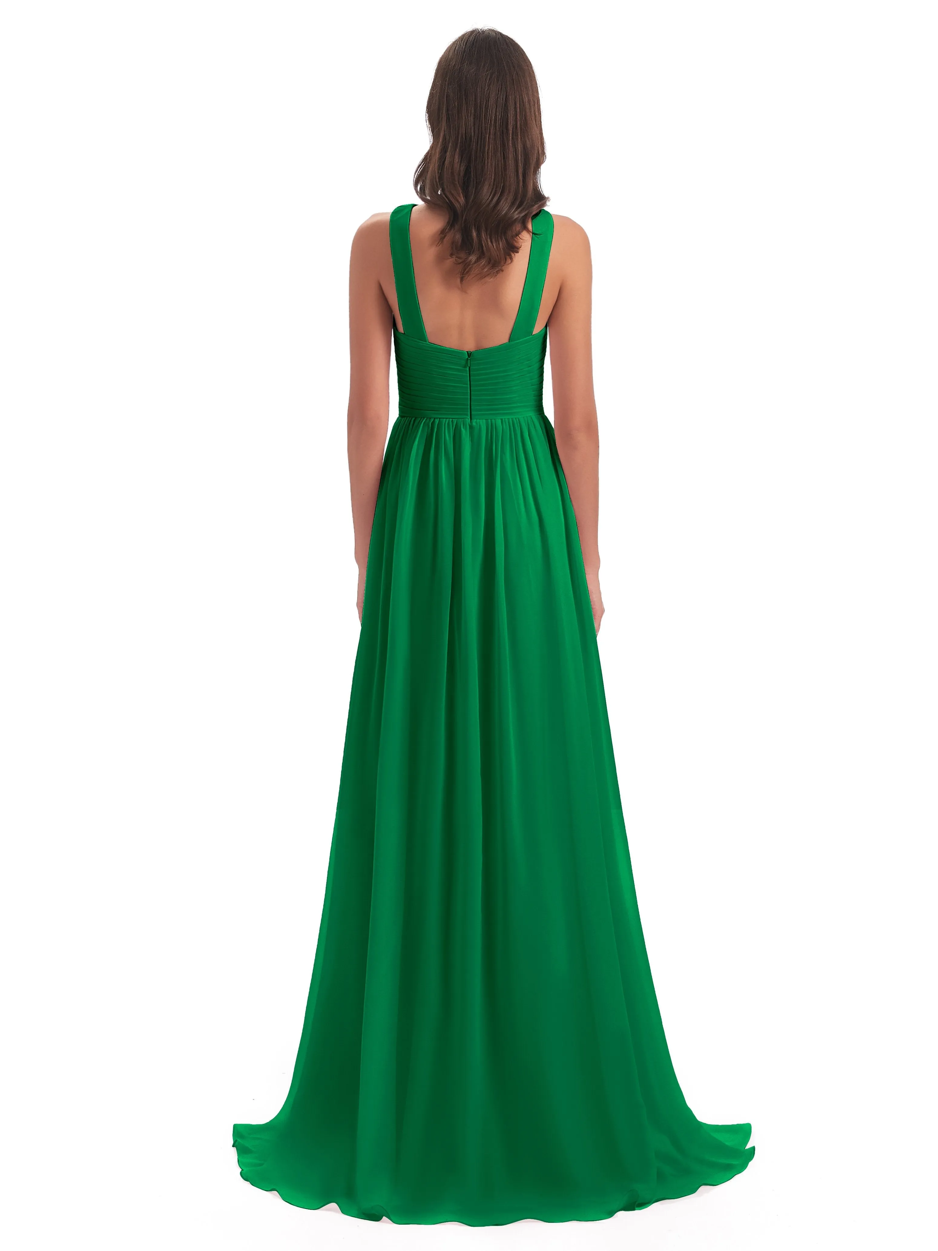 Millie Alarming Formal Sweep-Brush Train Chiffon Bridesmaid Dresses