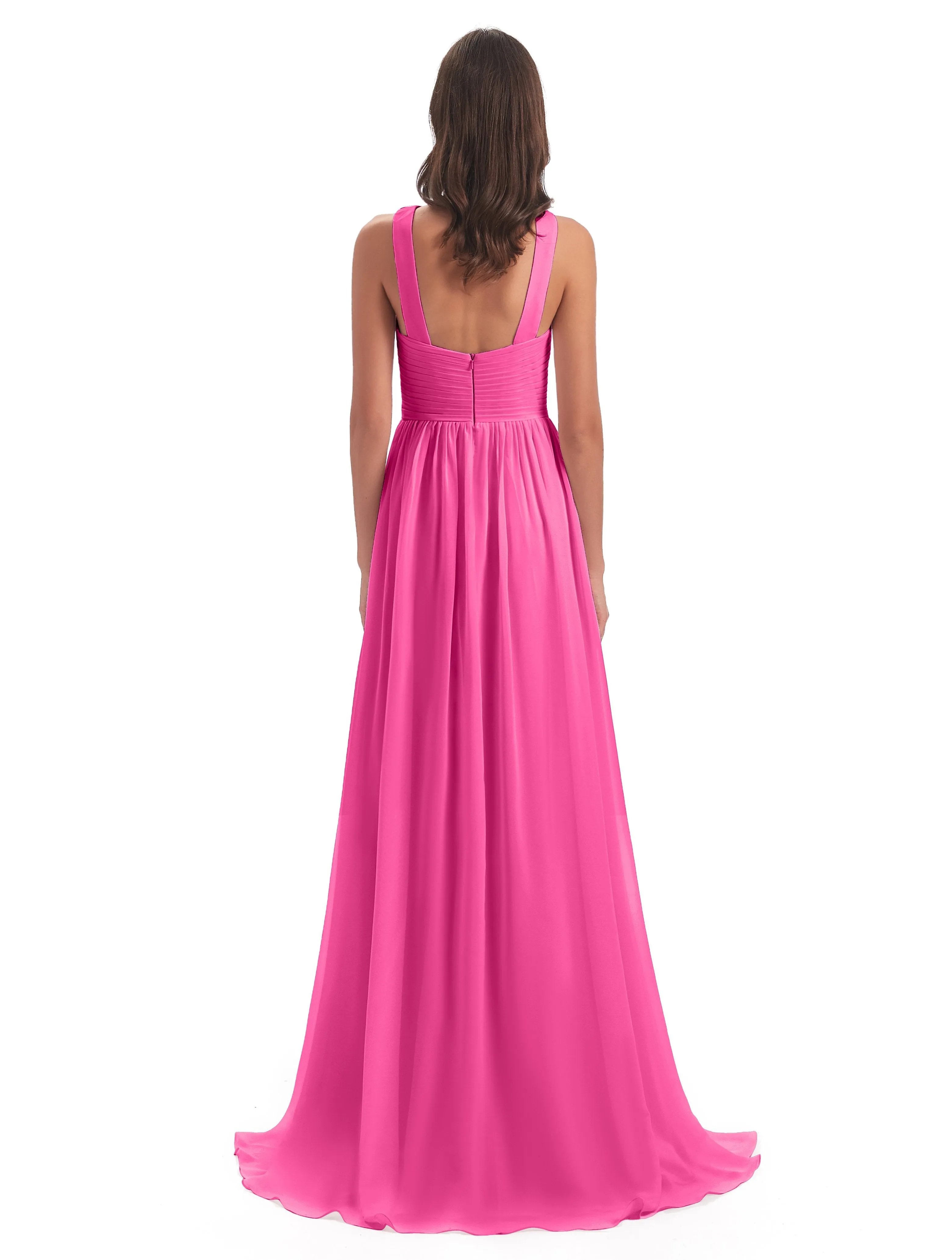 Millie Alarming Formal Sweep-Brush Train Chiffon Bridesmaid Dresses