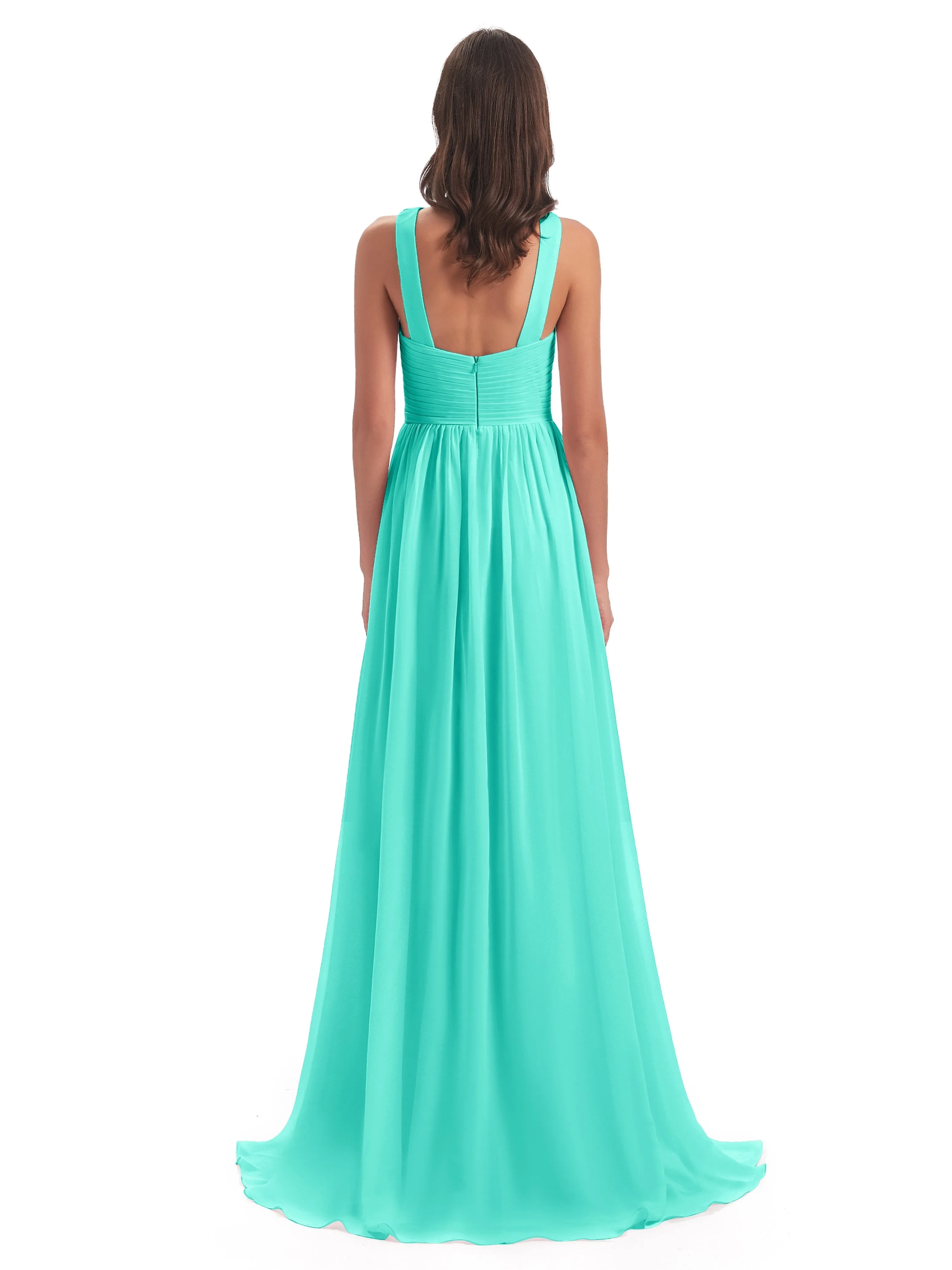 Millie Alarming Formal Sweep-Brush Train Chiffon Bridesmaid Dresses