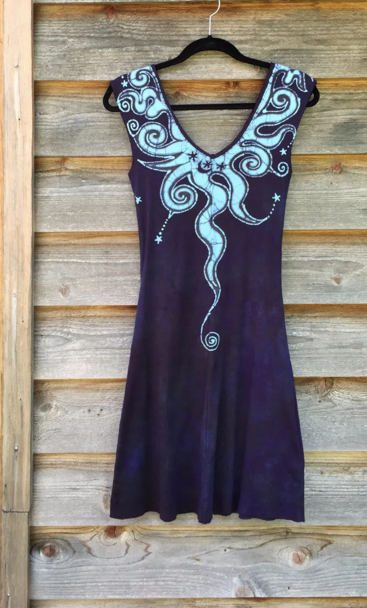 Misty Blue Island Organic Cotton Batik Dress