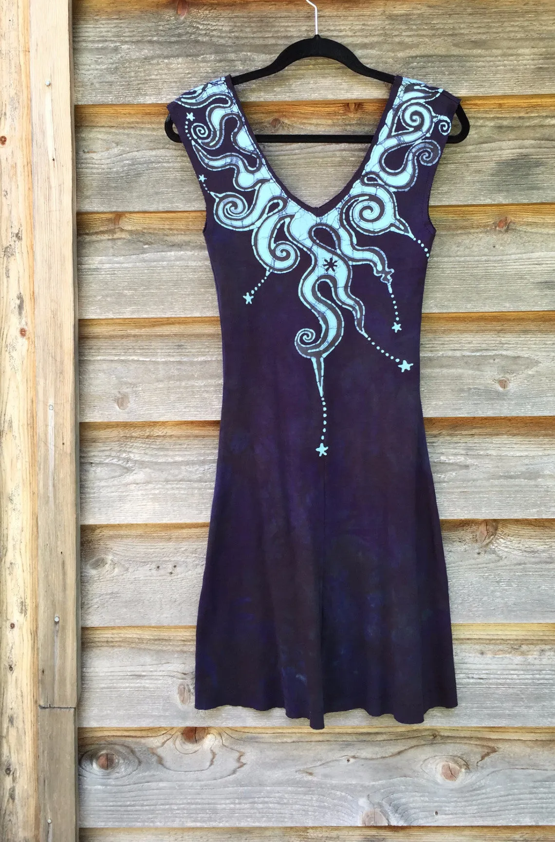 Misty Blue Island Organic Cotton Batik Dress